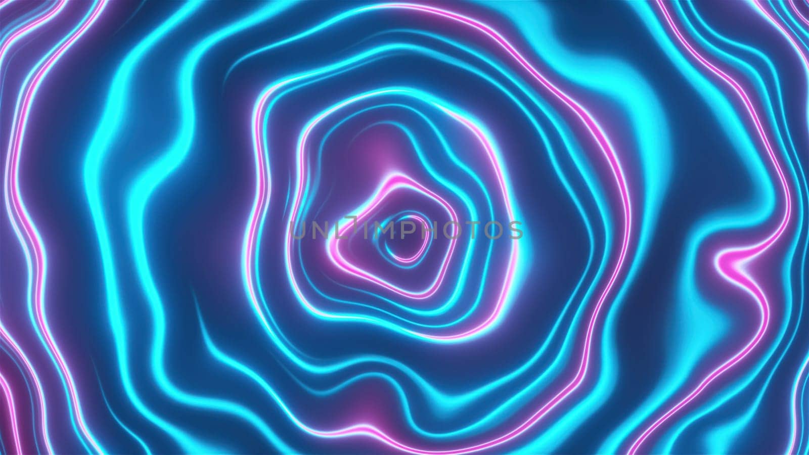 Waving neon lines. Computer generated 3d render