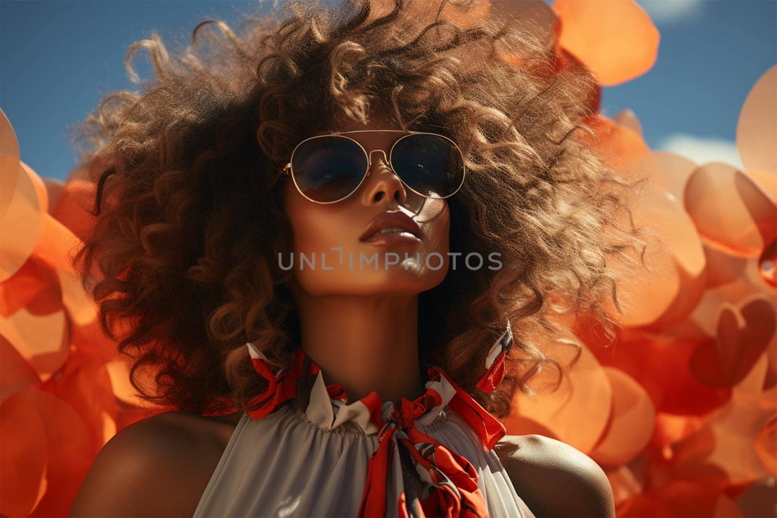 fashion portrait of african american woman close up.Fashion and beauty concept .