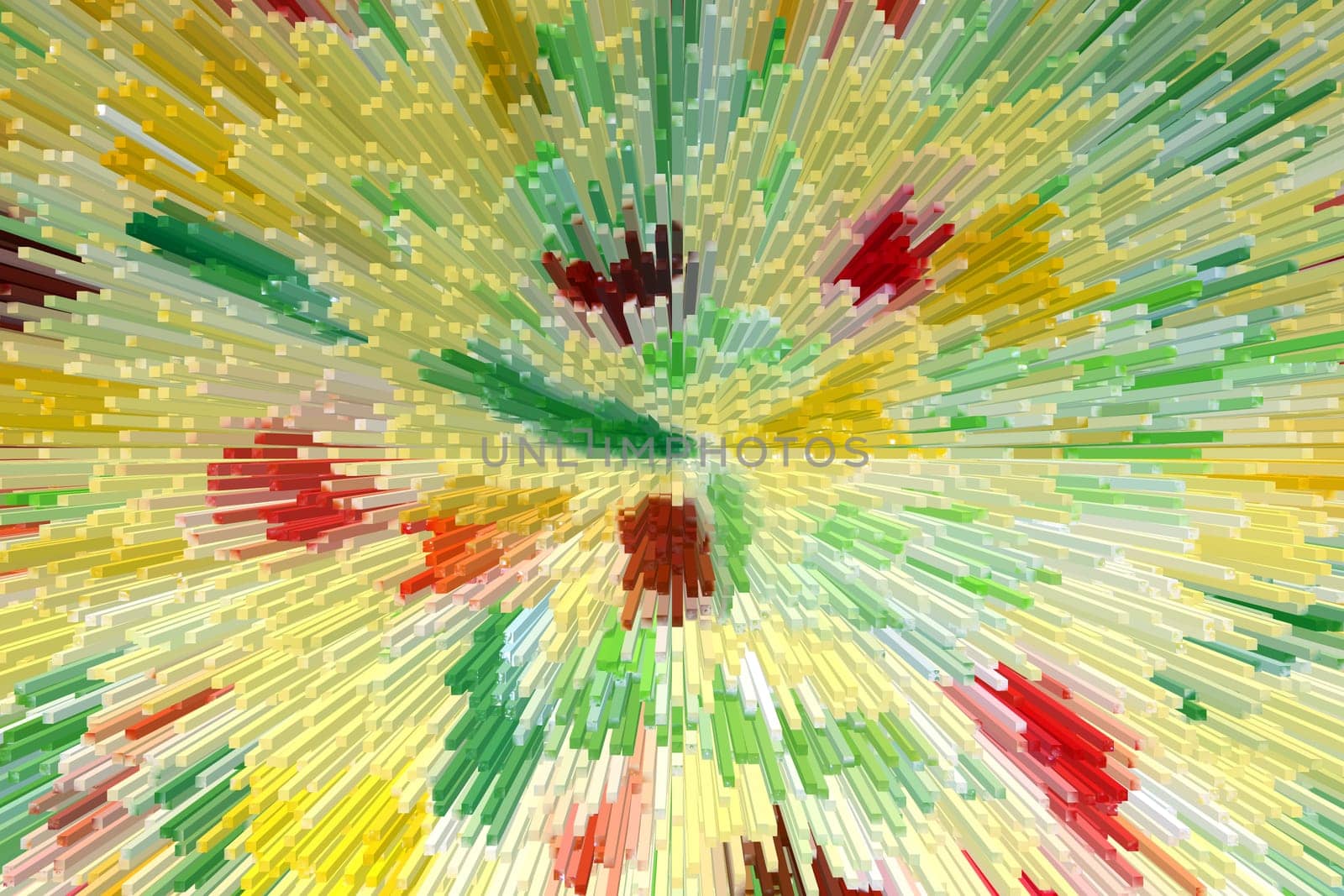 Colorful abstraction from waves of all colors of rainbow. Abstract waves of different colors. Color waves with white gaps. Illustration with color abstractions on white background
