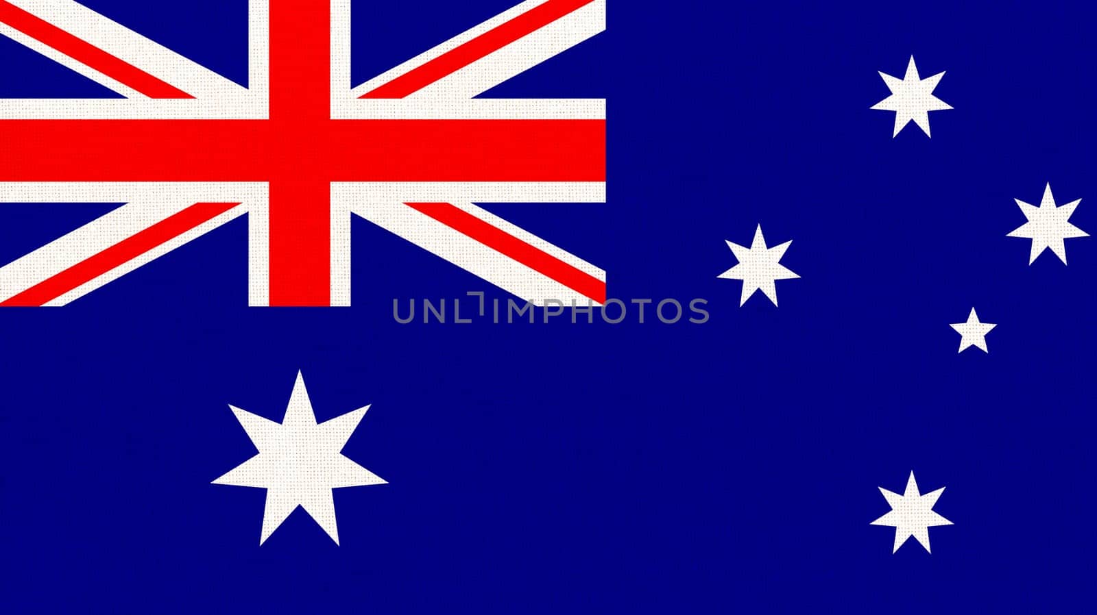 Flag of Australia on fabric surface. Australian national flag on textured background. Australia state flag. Fabric Texture. Commonwealth of Australia