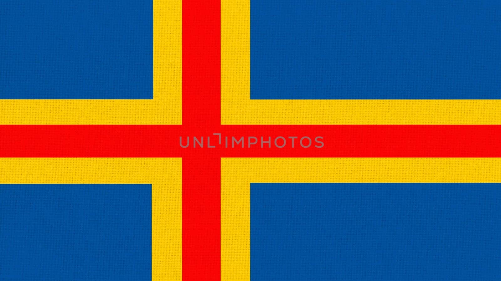 flag of Aland Islands. Aland Islands. smallest region of Finland. European region. European region.Island country. national flag on textured background. Fabric texture. Illustration of national symbol