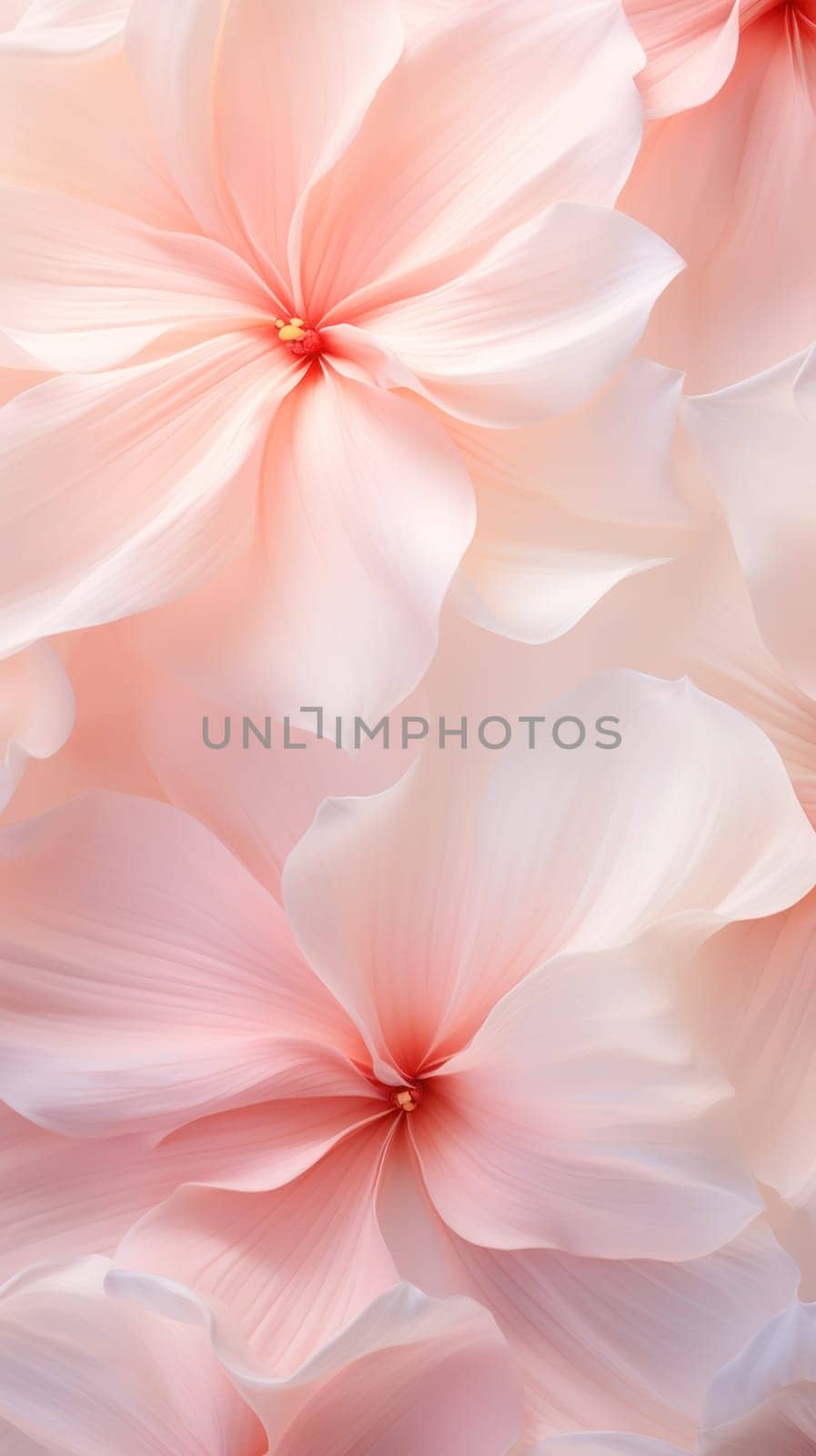 Pink and white flower petals close up. flower in full bloom, macro. floral background of delicate pink pastel color