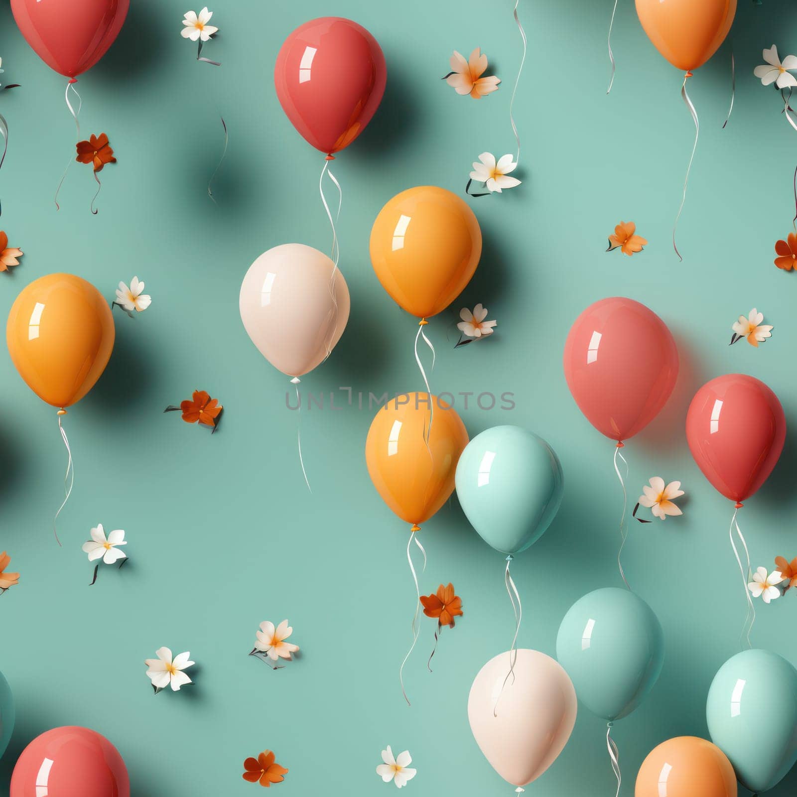 seamless pattern of colored balls on a colored background.