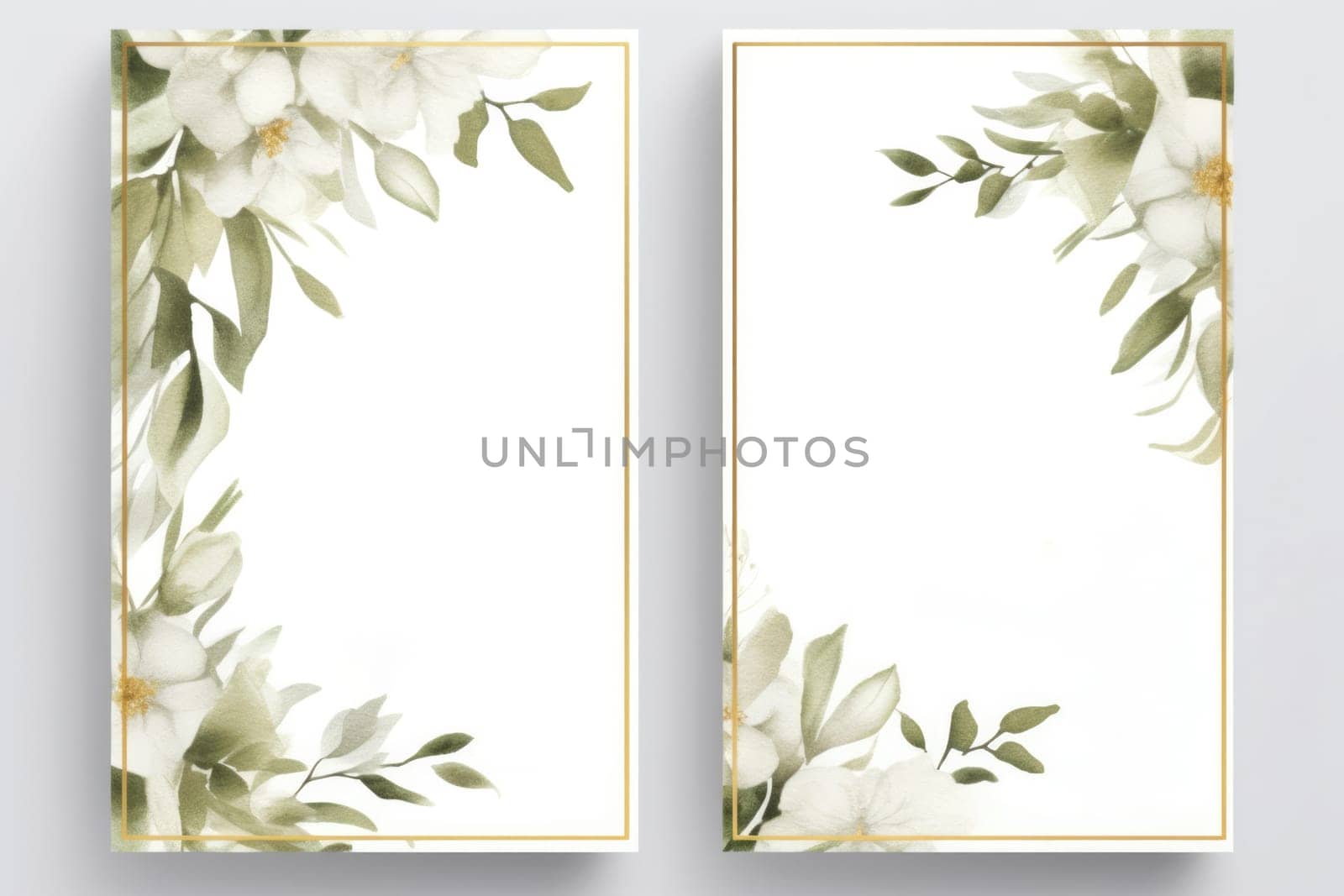 design wedding invitation or card template with watercolor beautiful floral pattern.