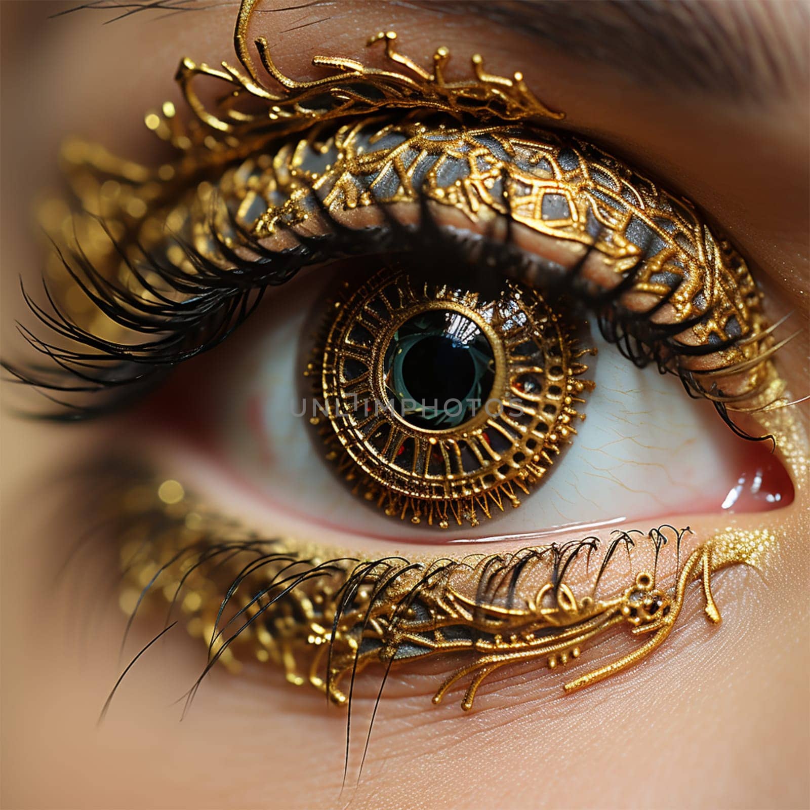eye with chip.eye in the digital sphere with a chip with access to the global network. The future of artificial intelligence.