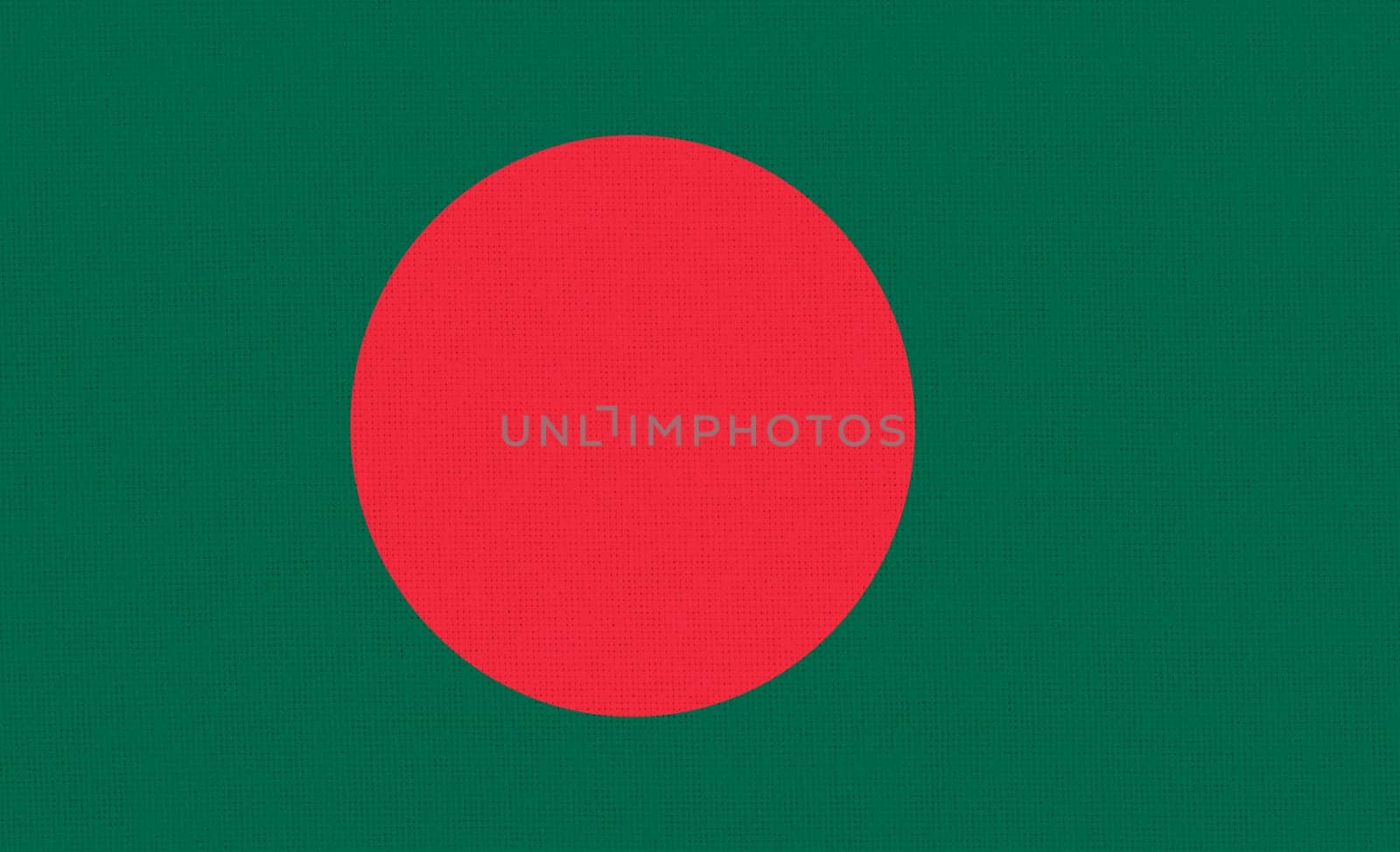 Flag on fabric surface. Bangladesh national flag on textured background. Bangladesh state flag. Fabric Texture. People Republic of Bangladesh. Asian country