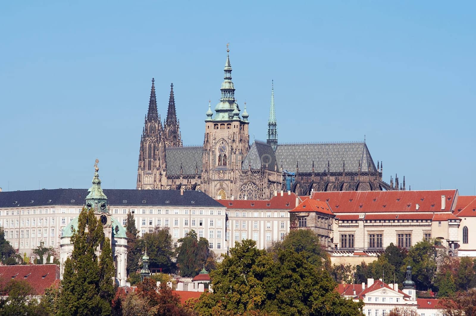 Prague castle -  spacious residential  area dominantly located above the town, Czech Republic