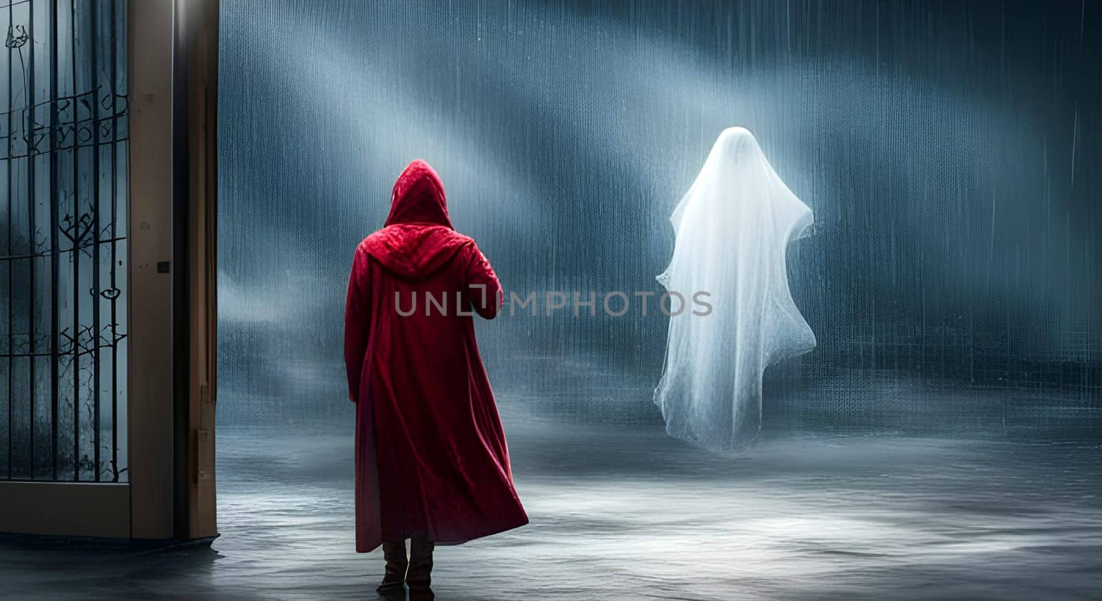 Meeting in the rain, eerie encounter with a ghost
