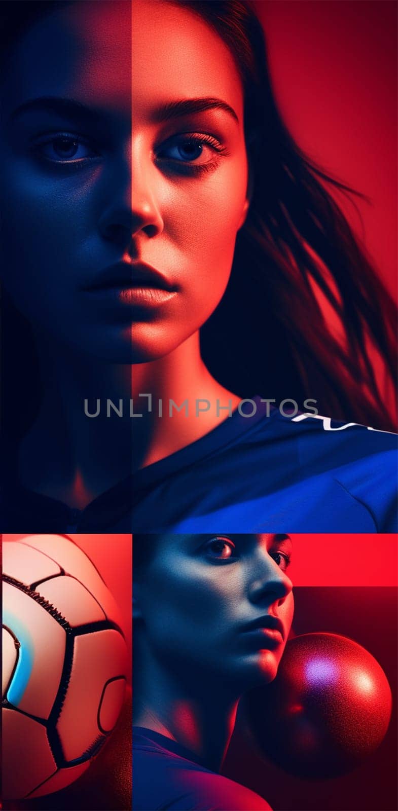 stylish sports poster in red and blue shades.