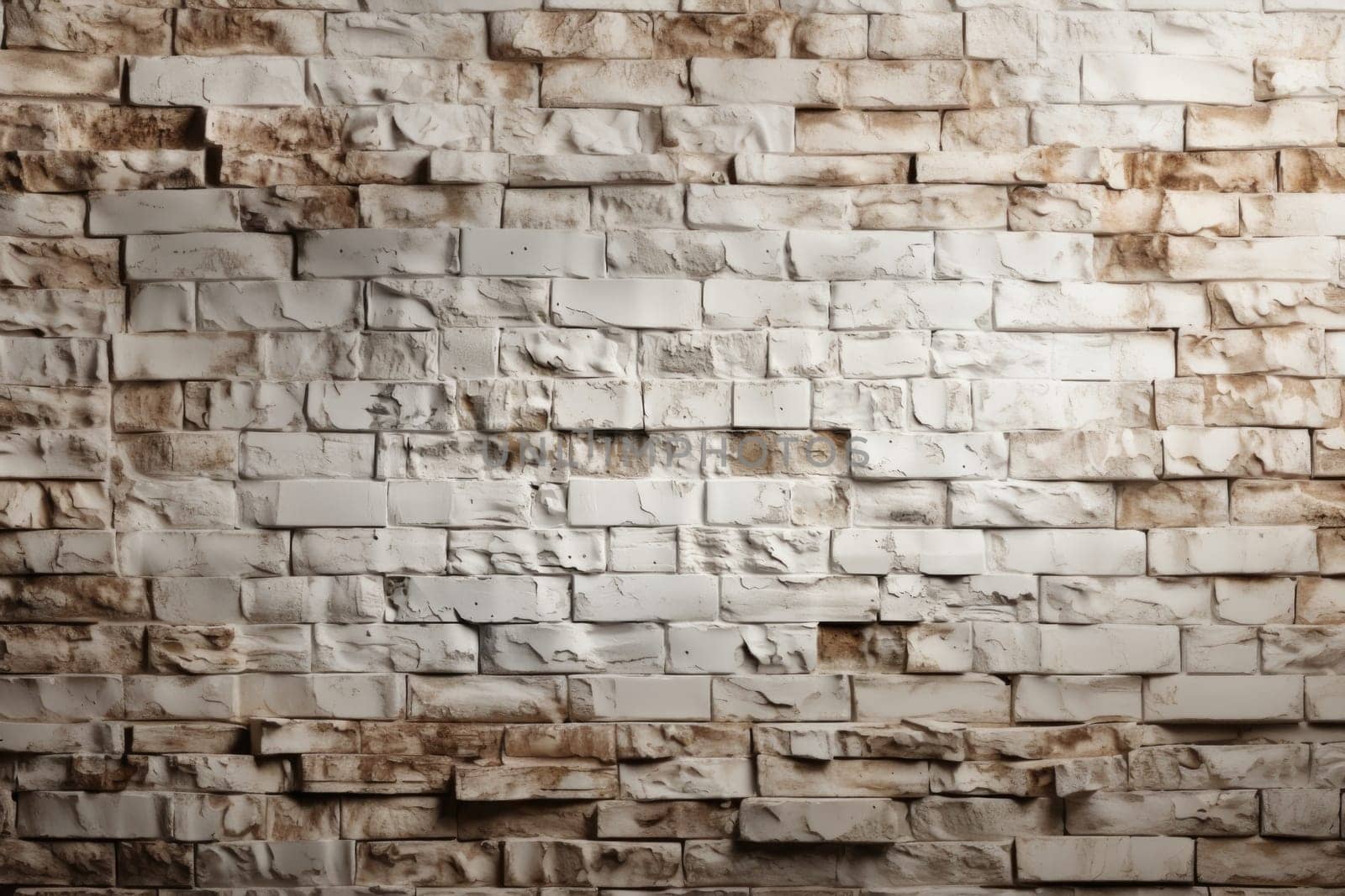 Red White Wall Background. Old Grungy Brick Wall Horizontal Texture. Brickwall Backdrop. Stonewall Wallpaper. Vintage Wall With Peeled Plaster. Retro Grunge Wall. Brick Wall With White Uneven Stucco