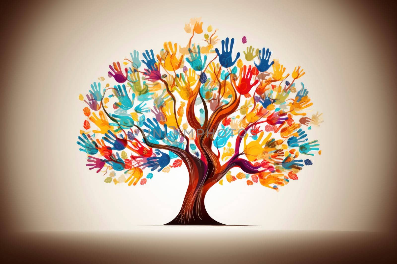 LGBTQ Rainbow tree drawing for illustration, background, symbolic communication