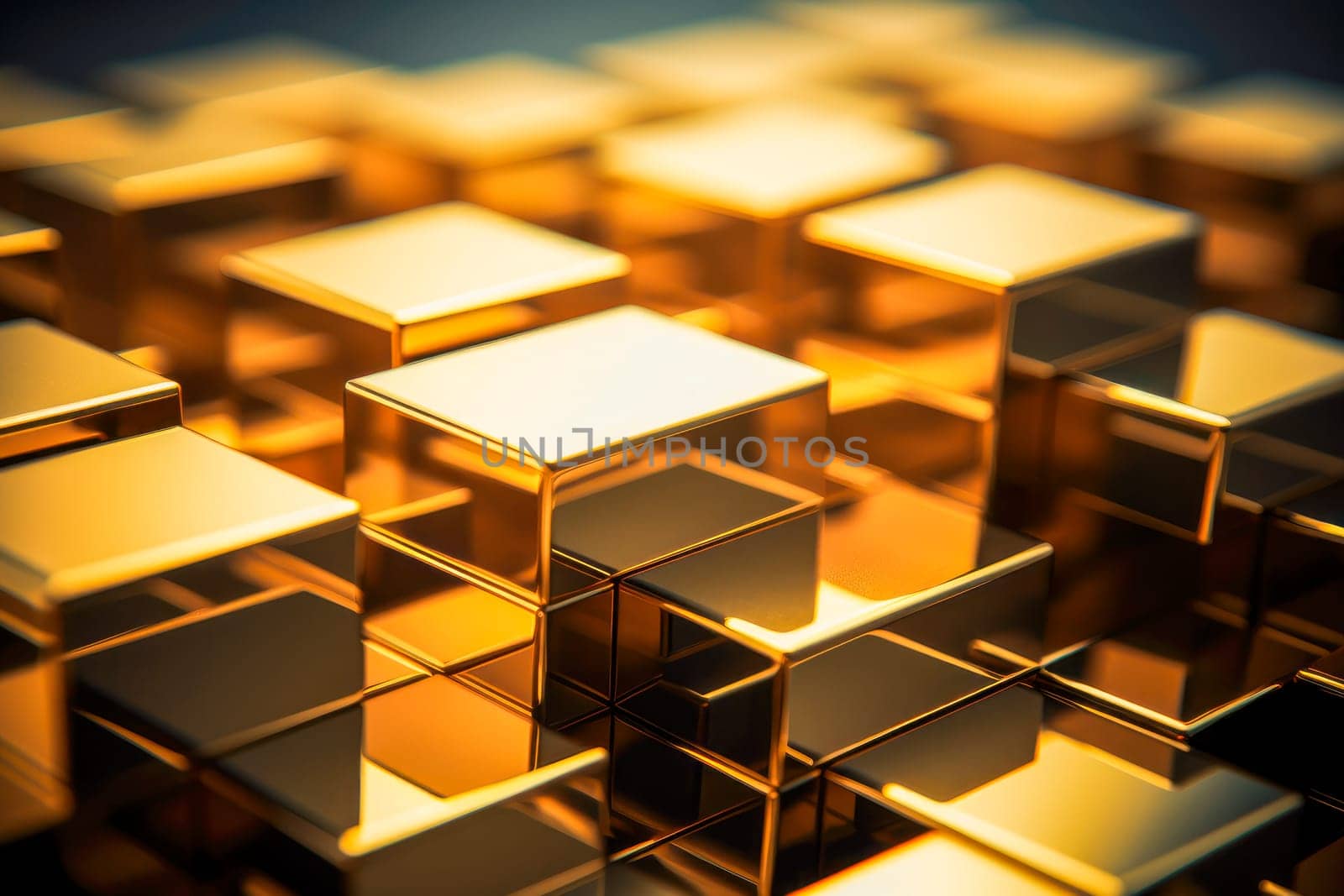 Close-up of gold bullion stack. Investing into precious metals. AI generated