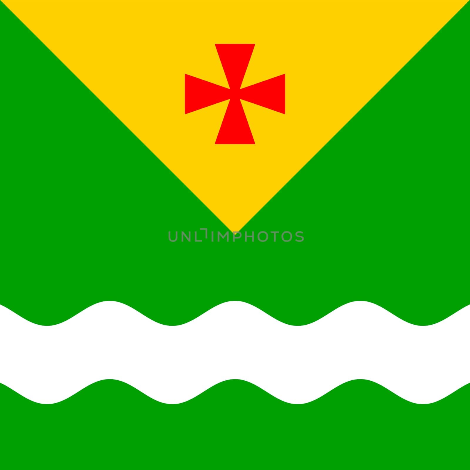 Vector realistic illustration of Ukrainian Flag of Novomyrhorod on a transparent background.