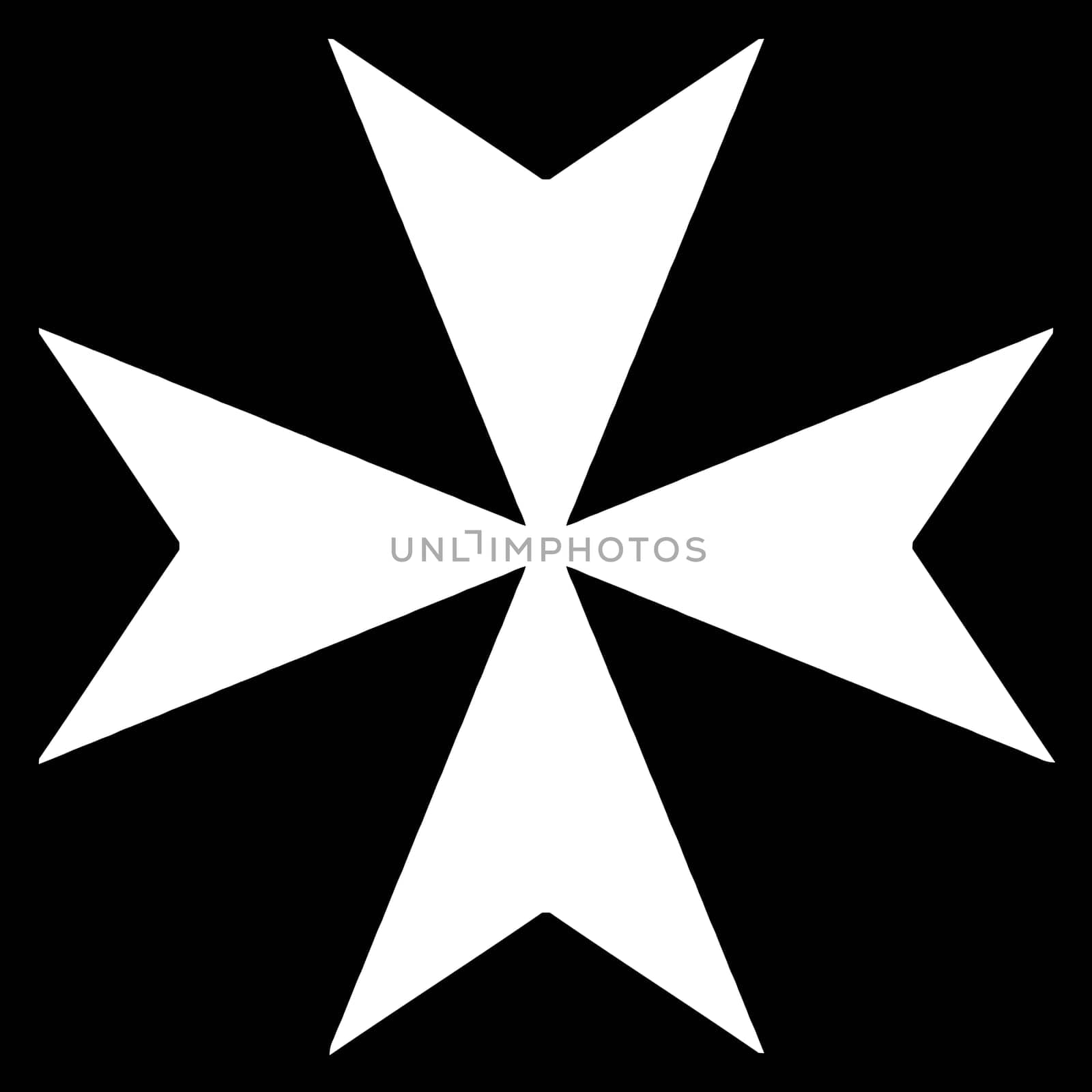 Cross of the Medieval Hospitaller Order on white background.