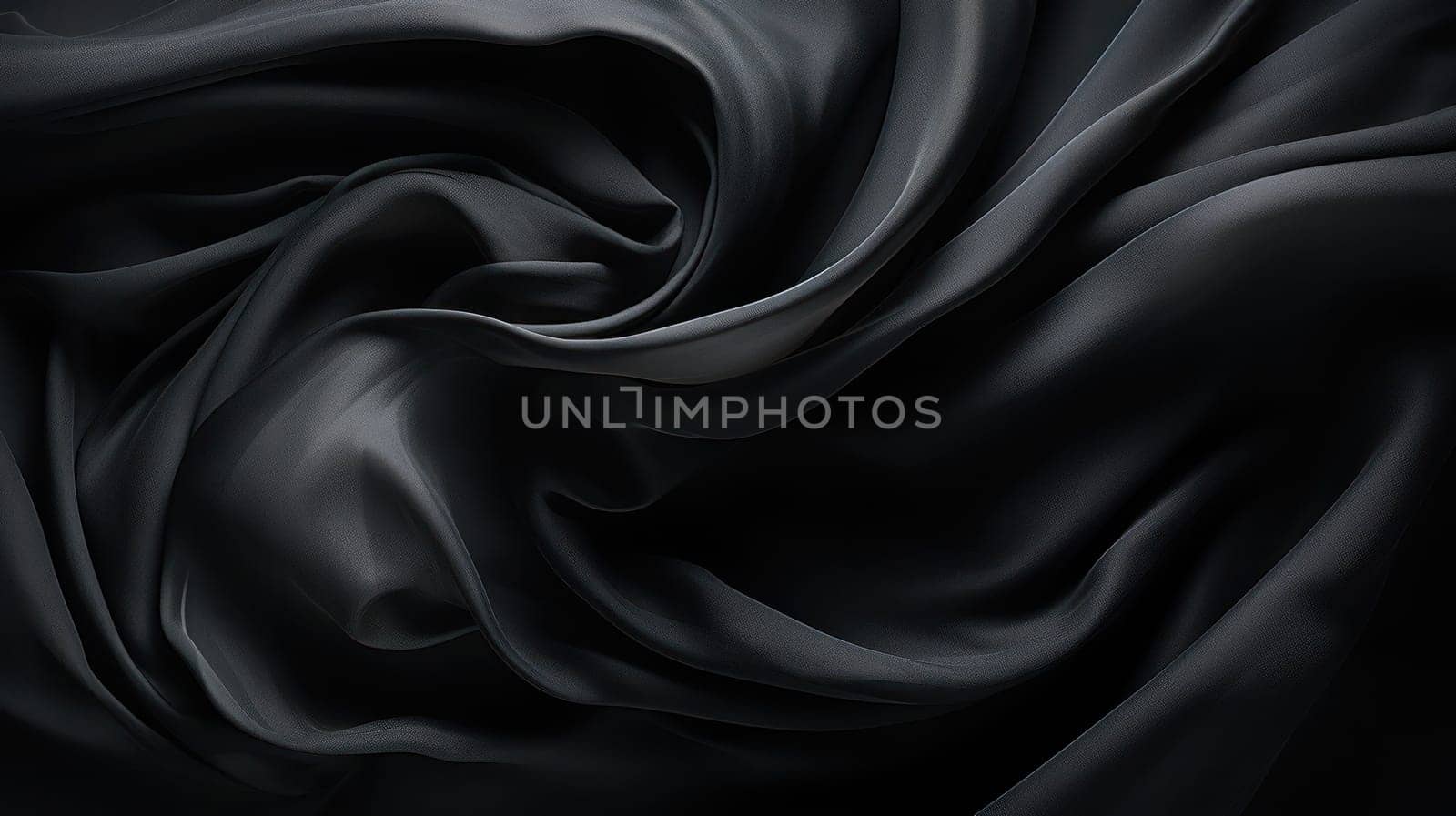 Black satin silk background, elegant luxury fabric lightness.