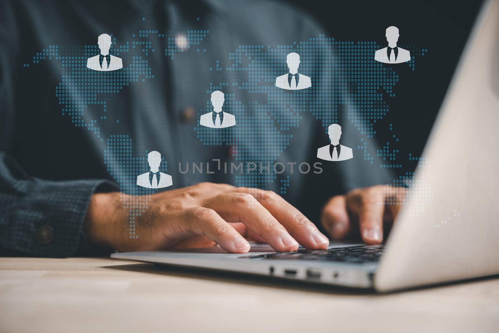 Digital HR Recruitment, Human resource manager uses online technology to review CVs and select the perfect employee. Embracing modern HR technologies for efficient talent acquisition. human resources