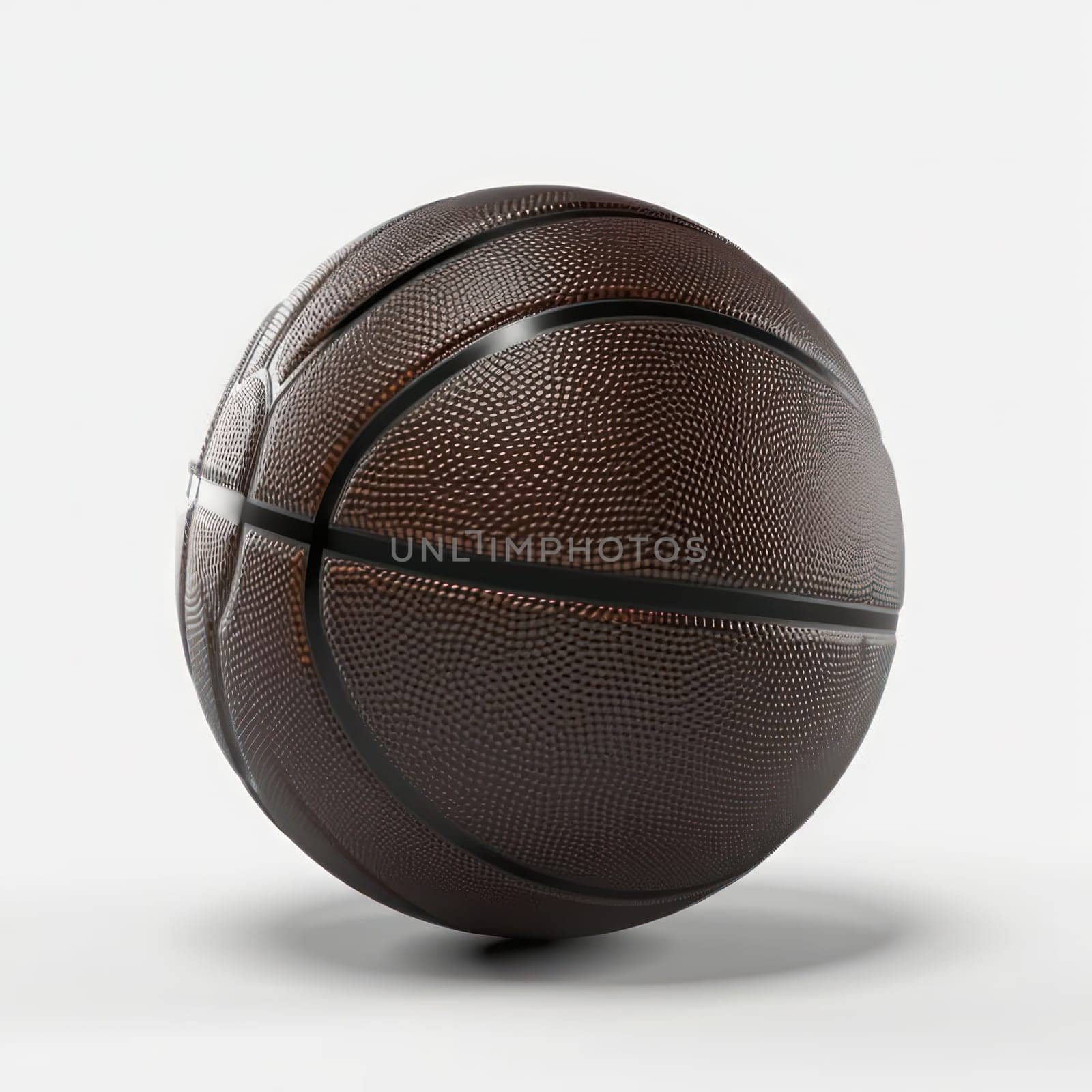 Simple yet classic design of a white basketball with bold black lines, perfect for sports branding and marketing. AI Generative.