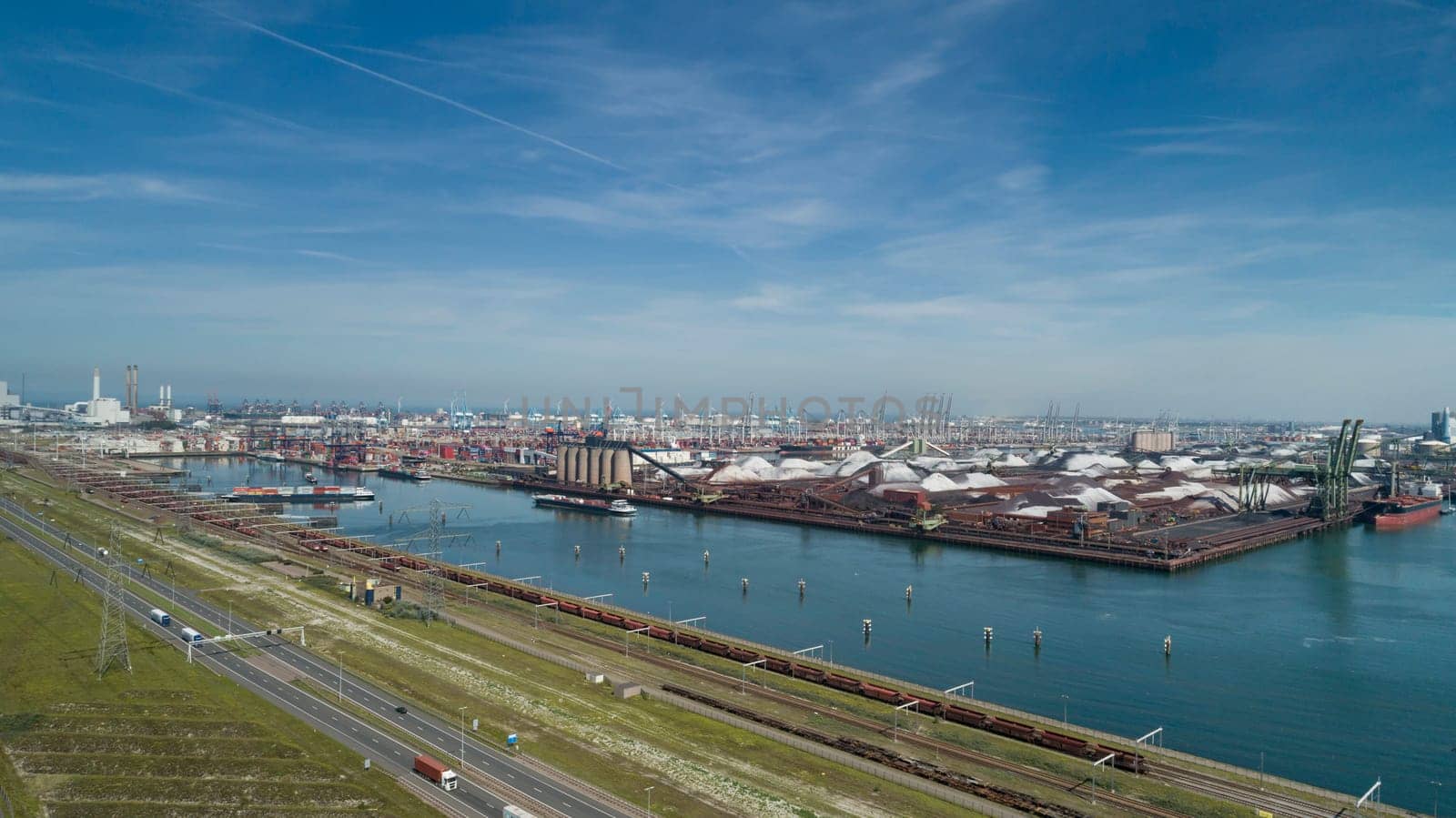 Industrial area in the Port of Rotterdam in The Netherlands. port of rotterdam zuid holland/netherlands products terminal europoort/calandkanaal