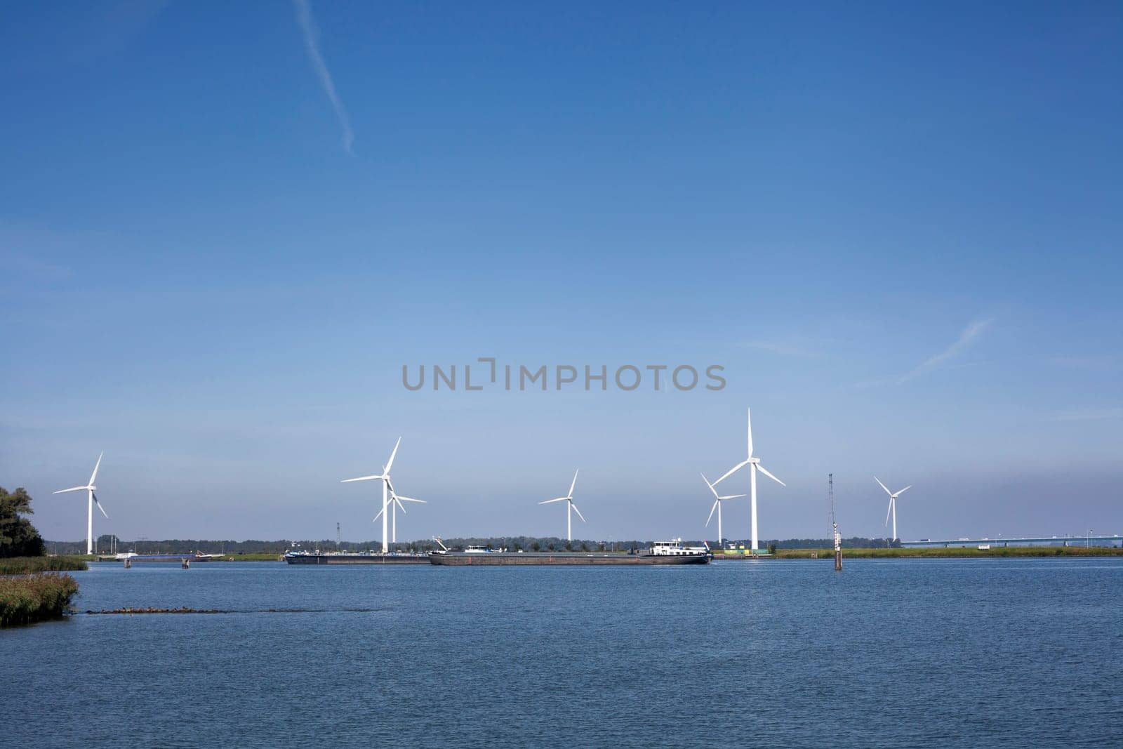 Krammersluizen lake krammer. Drone photograpy from the delta works in Zeeland in the Netherlands