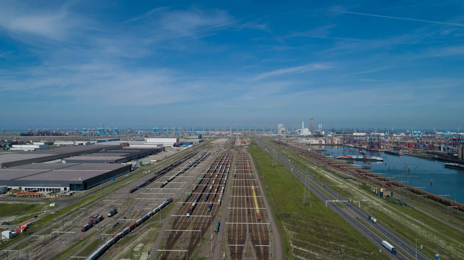 Industrial area in the Port of Rotterdam in The Netherlands. port of rotterdam zuid holland/netherlands products terminal europoort/calandkanaal