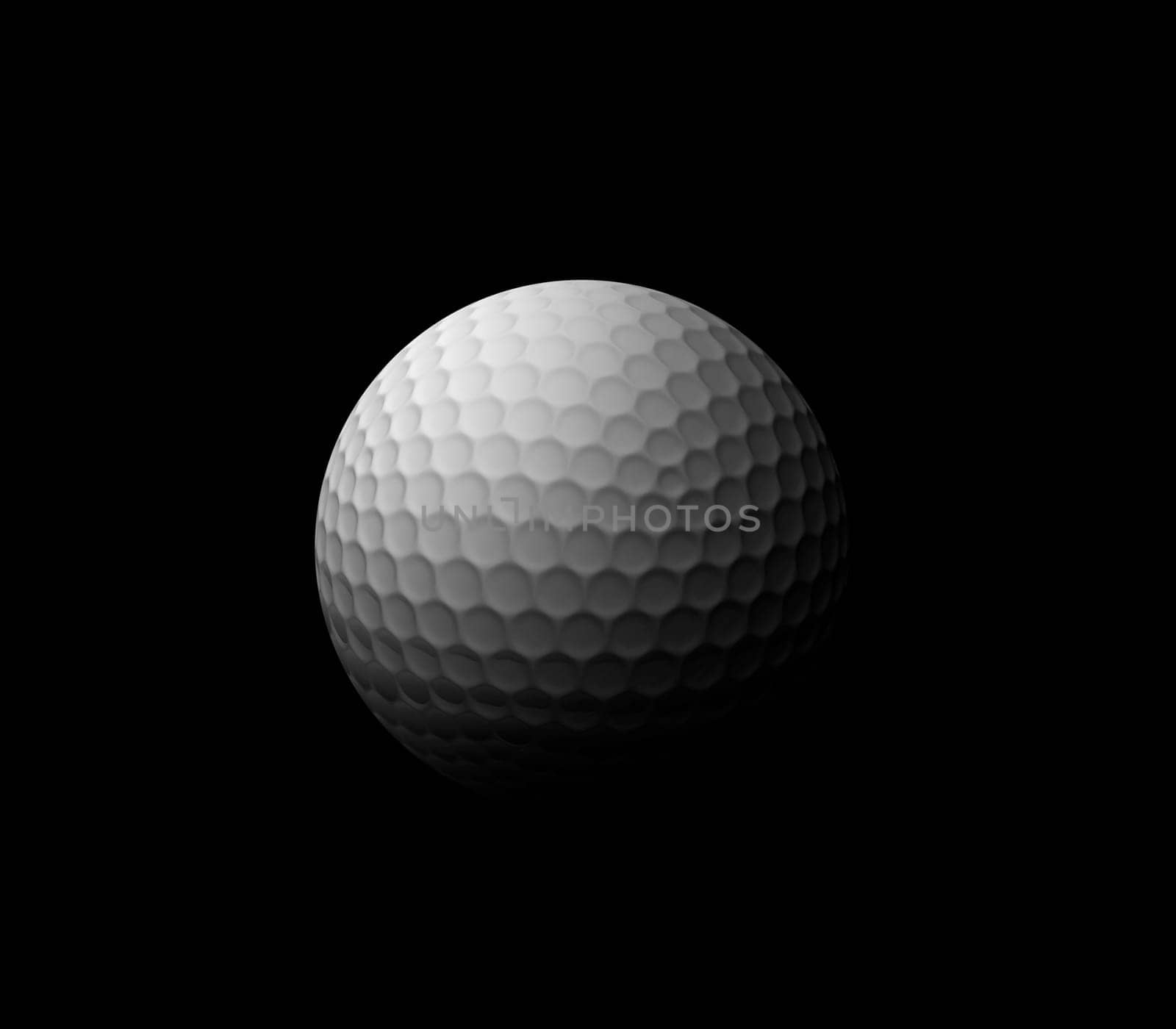 golf ball on black background