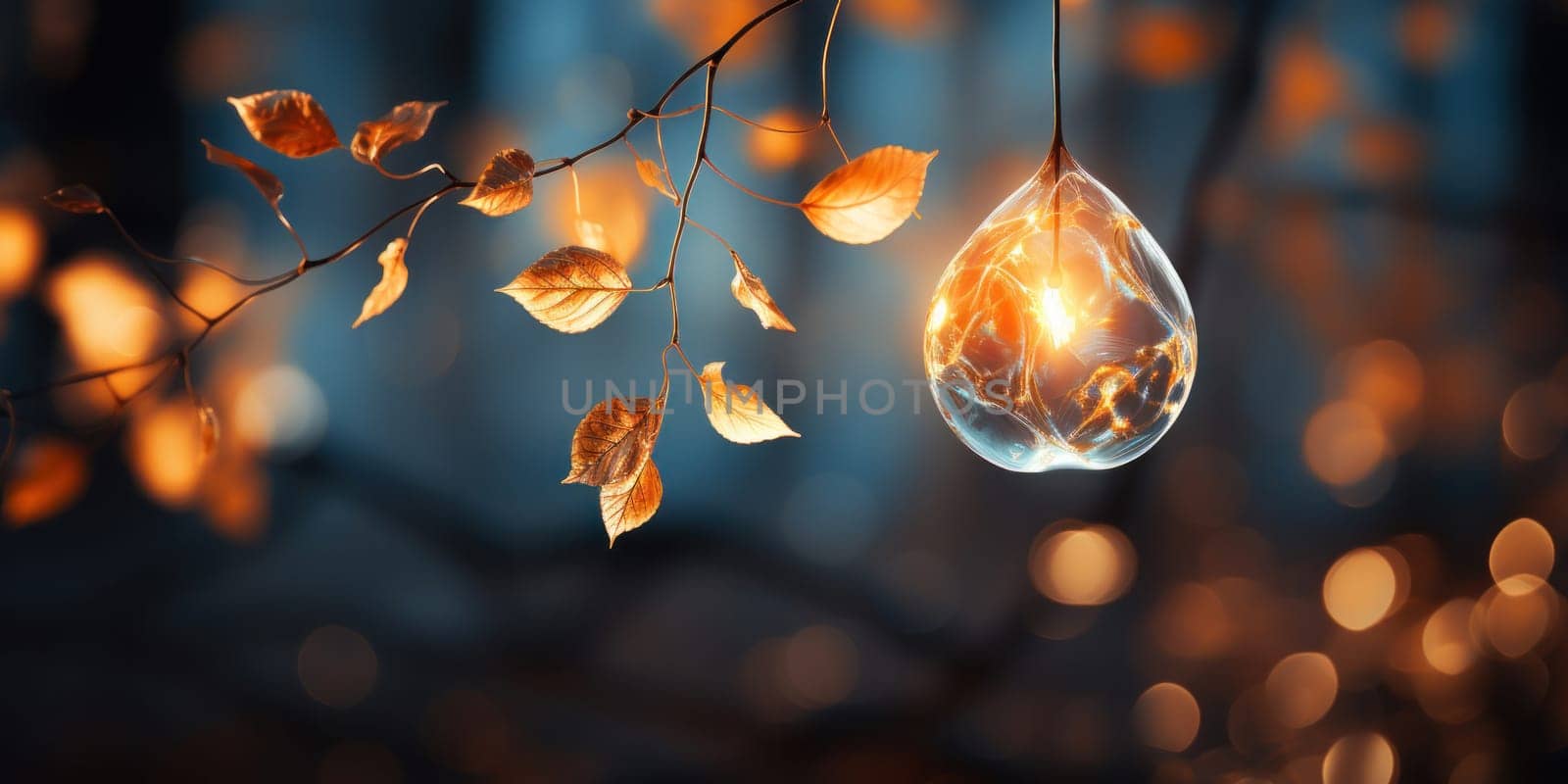 autumn background with frozen yellow leaf covered with ice.