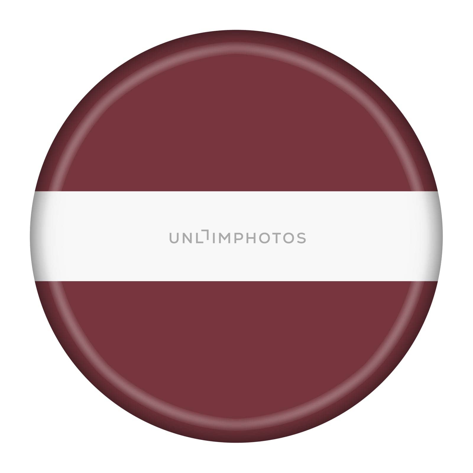 A Latvia flag button 3d illustration with clipping path