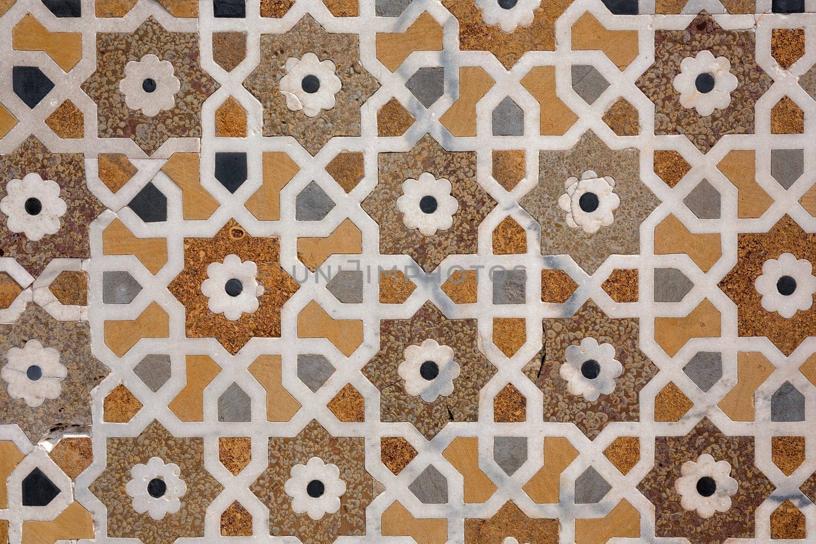 marble mosaic design on Baby Taj or Itimad-ud-Daulah Tomb, india