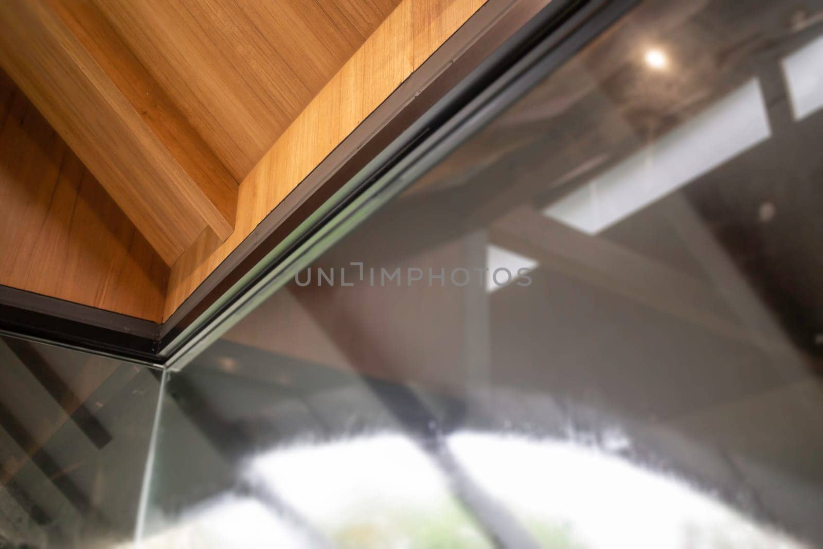 Looking at the rain through the window, stock photo