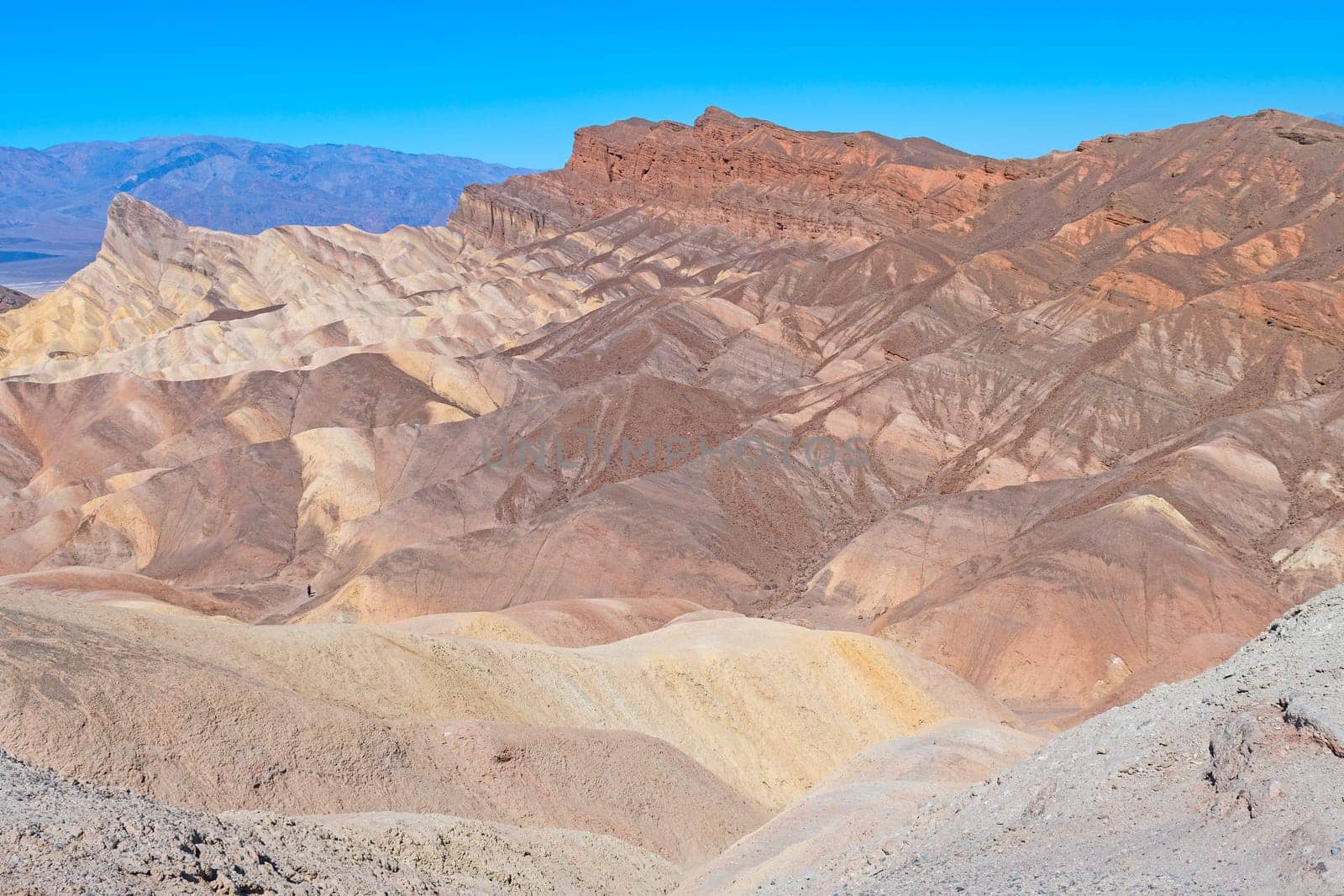 Colorful Sediment Layers in Death Valley by Zabriskie Point in California