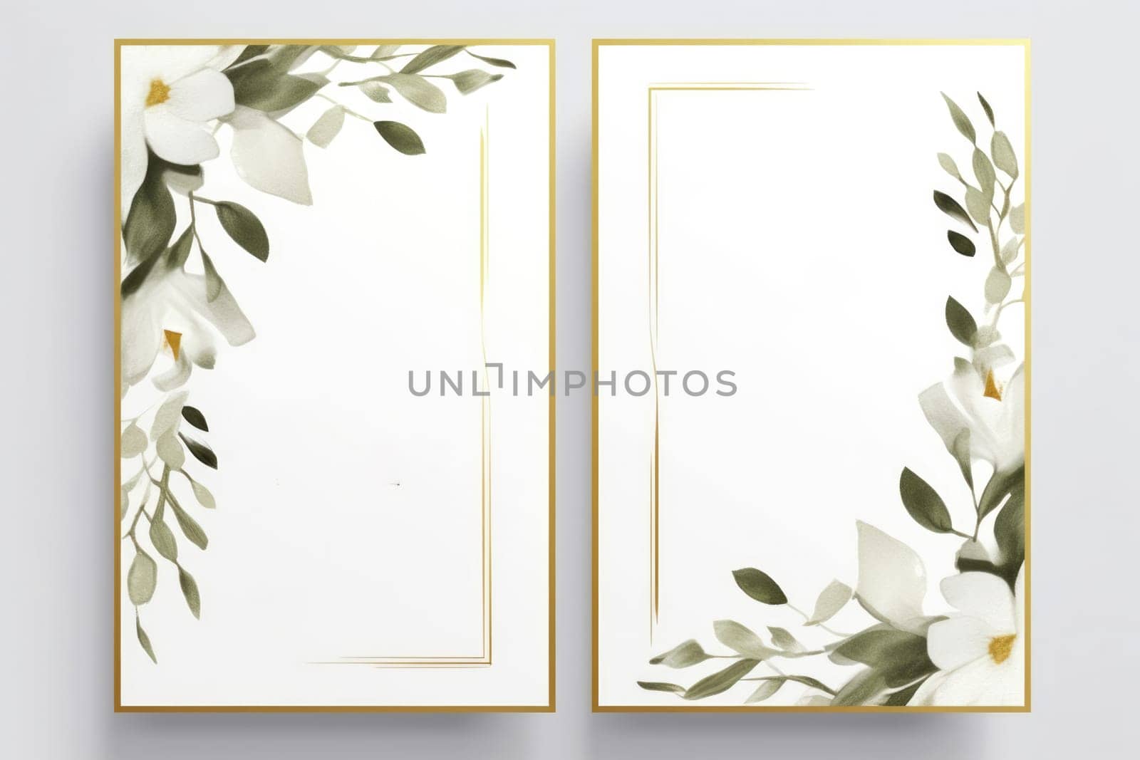 design wedding invitation or card template with watercolor beautiful floral pattern.Generative AI