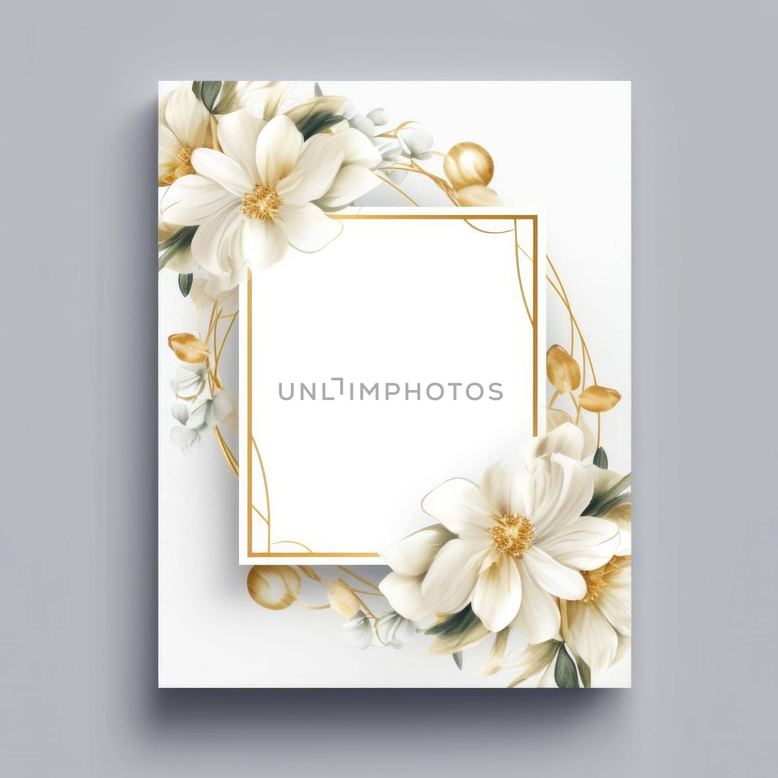 design wedding invitation or card template with watercolor beautiful floral pattern. Generative AI