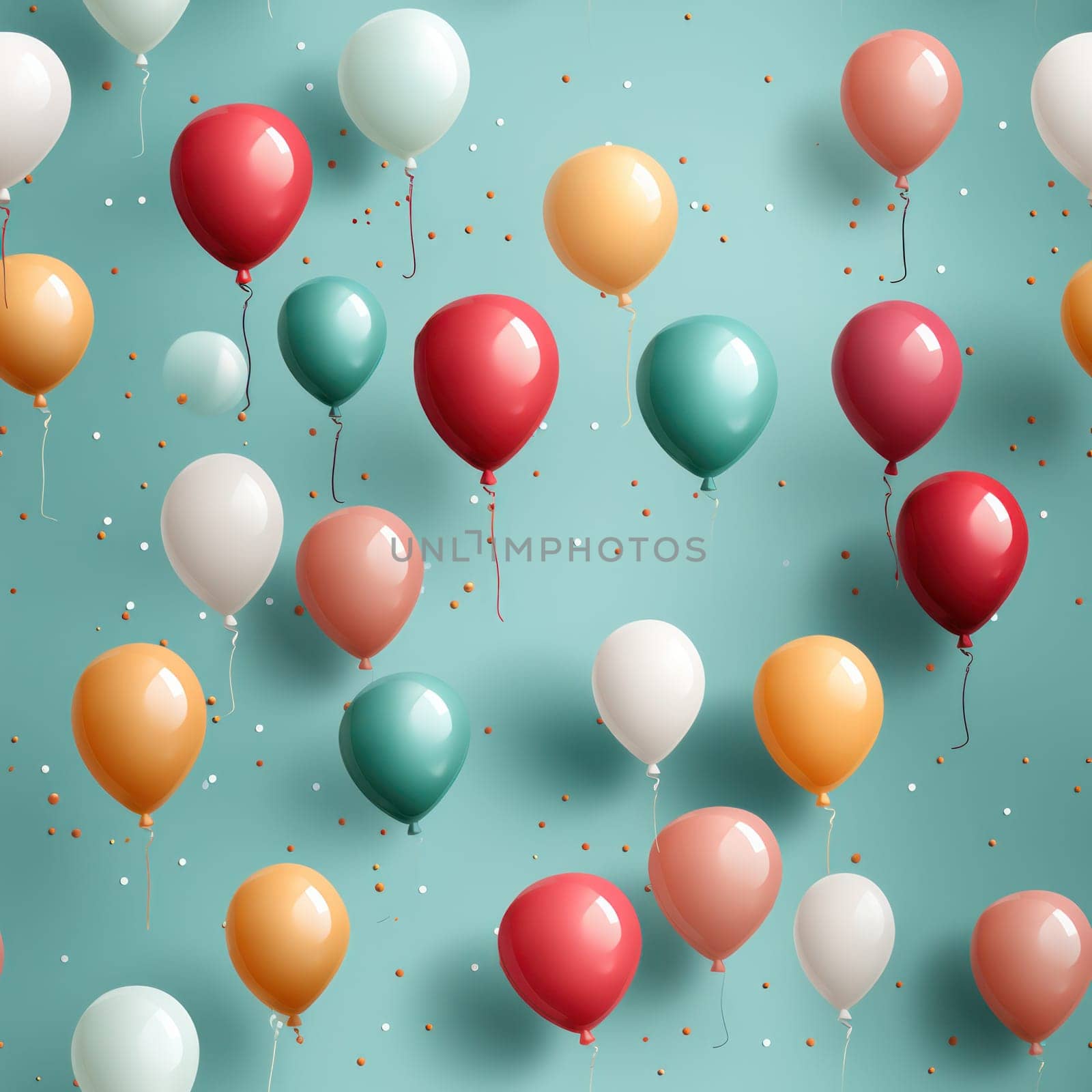seamless pattern of colored balls on a colored background.Generative AI