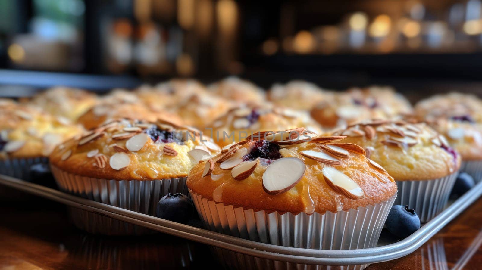 cupcakes in baking dishes. fresh baked goods at the bakery. holiday eve.Generative AI
