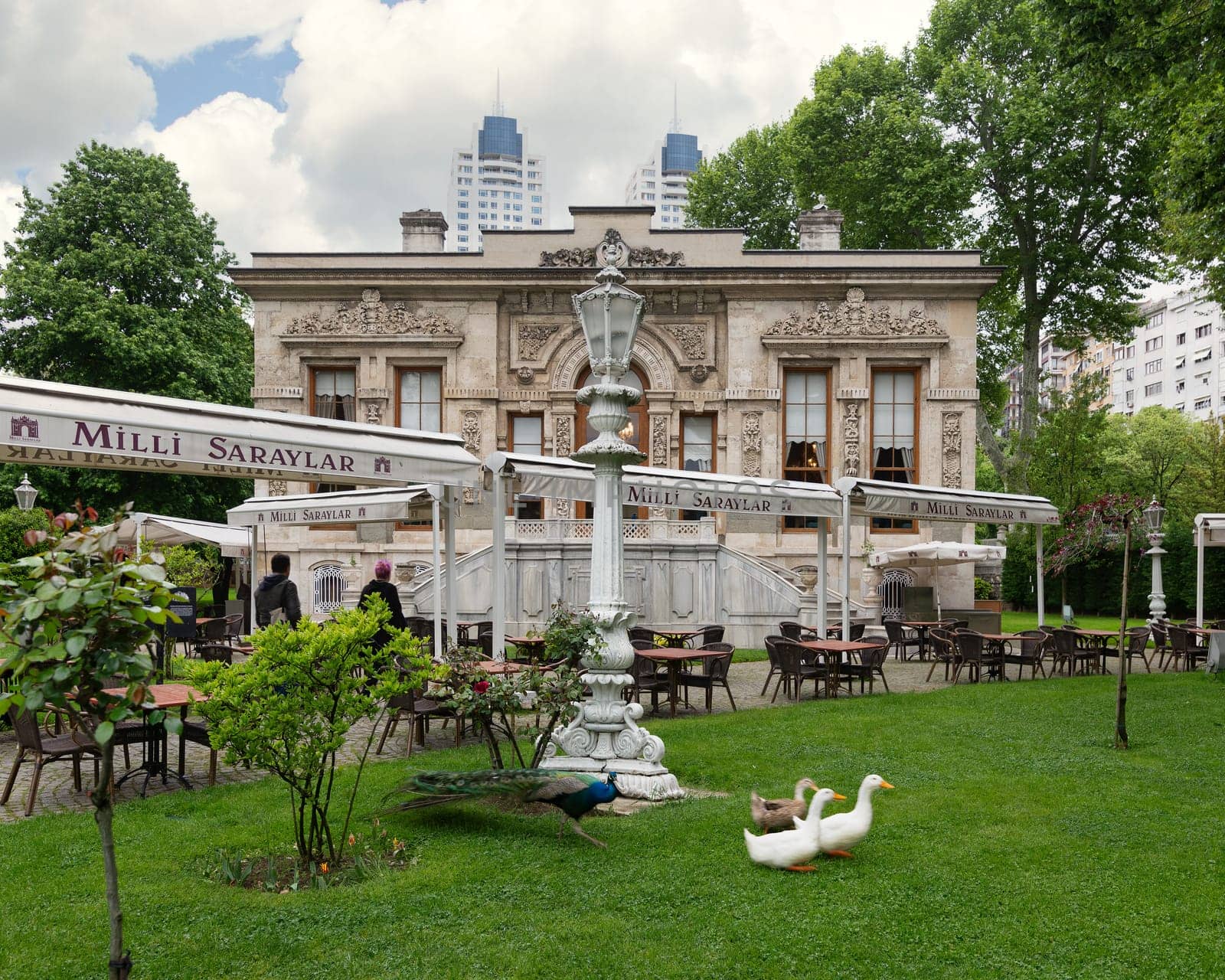 Istanbul, Turkey - May 12, 2023: Court Pavilion, located at the courtyard of former imperial Ottoman summer Ihlamur Pavilion, or Ihlamur Kasri, Nisantasi neighborhood , Ihlamur Yolu street