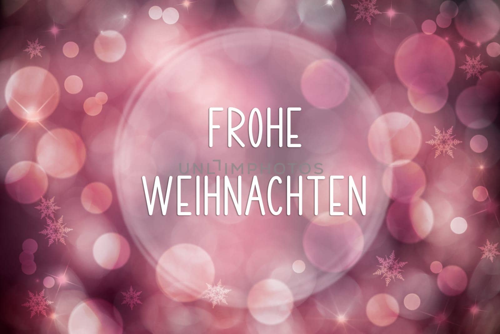 Shiny Bokeh Background For Christmas And Winter Season With German Text Frohe Weihnachten, Which Means Merry Christmas In English