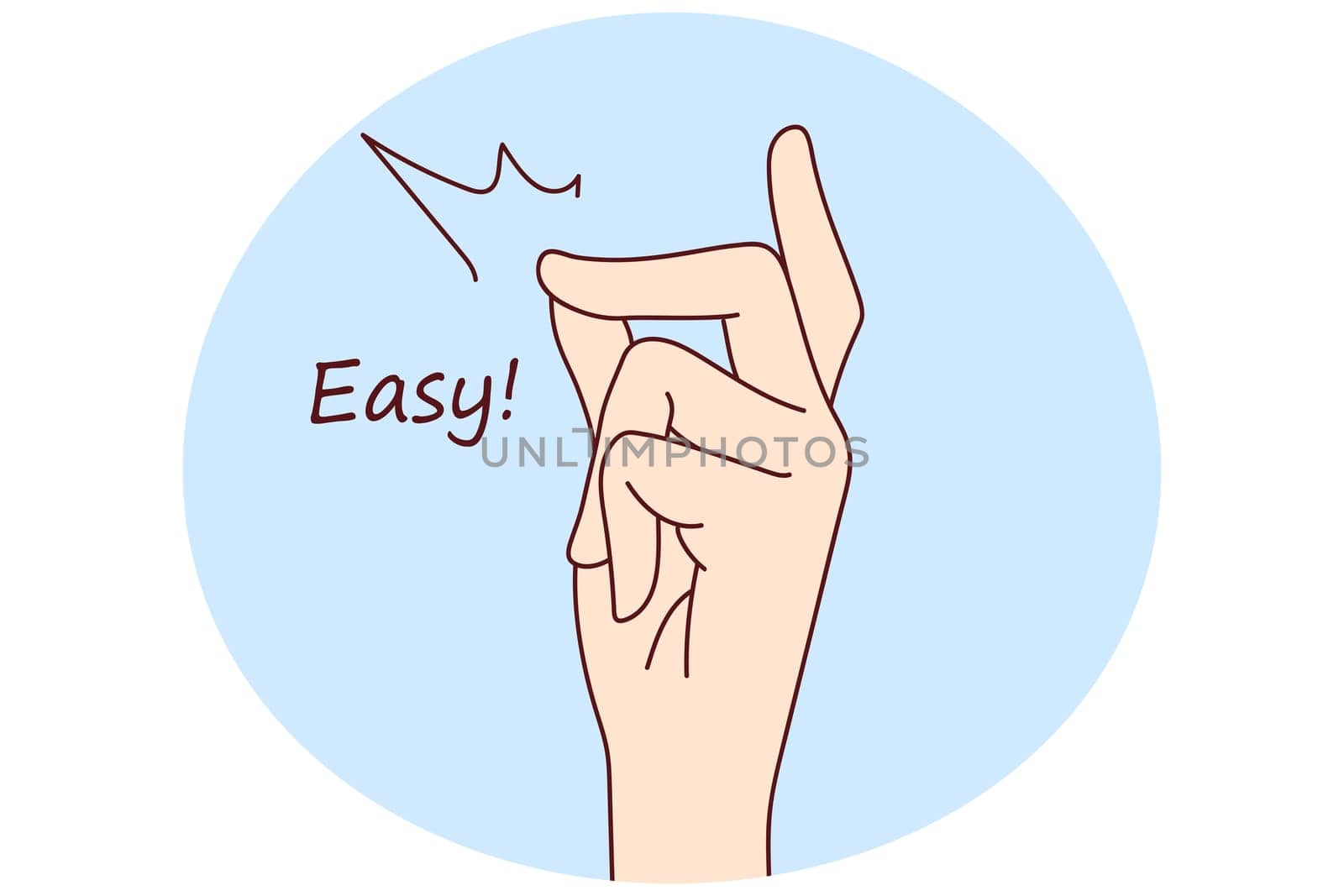 Person make hand gesture of how easy