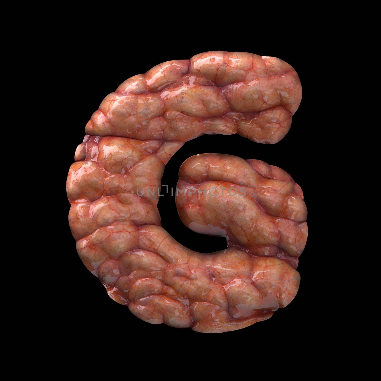 Halloween letter G - large 3d bloody font isolated on black background. This alphabet is perfect for creative illustrations related but not limited to Halloween, horror, death...