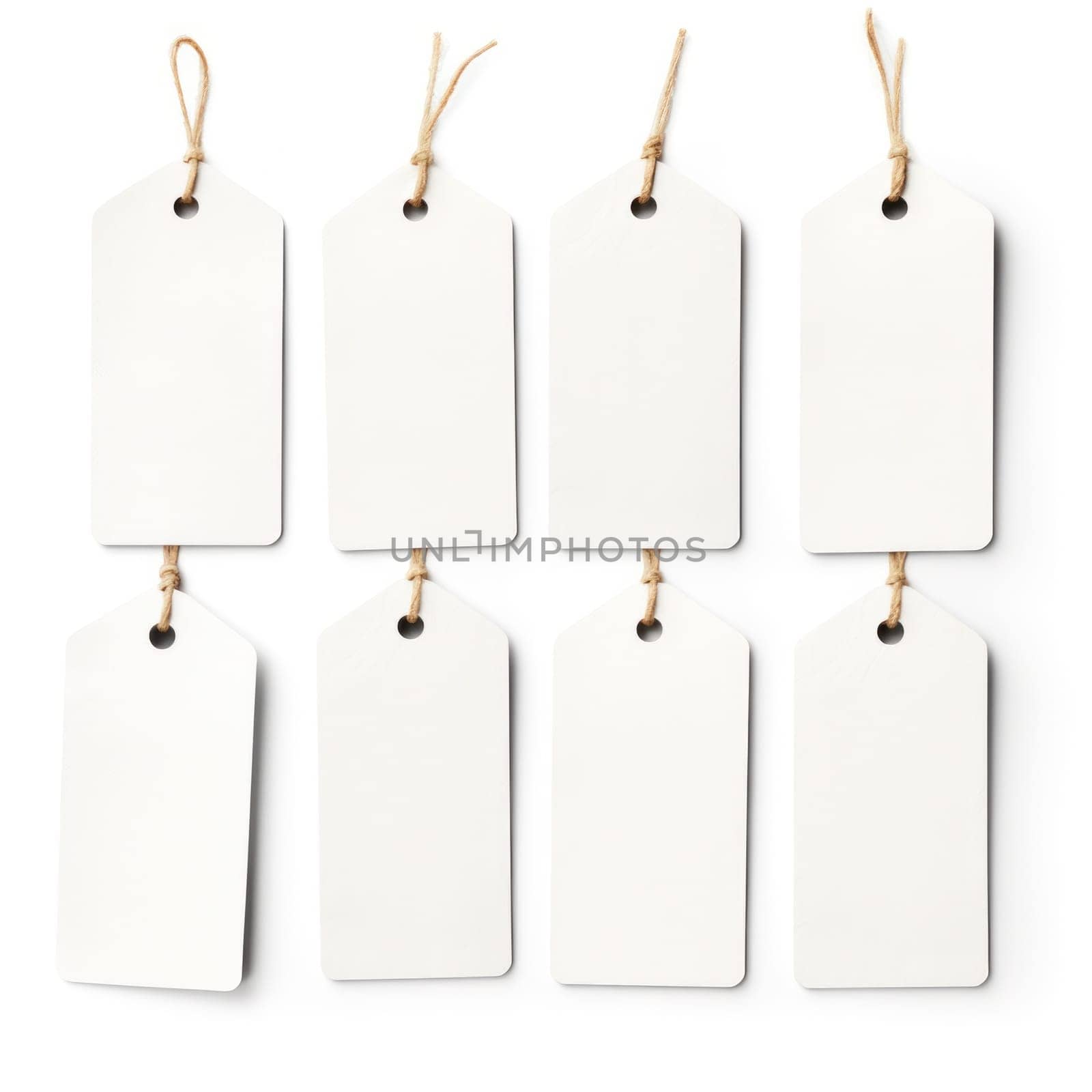 Set of blank white sale or price tags. Set of blank labels for discounts, sales, price tags.Generative AI