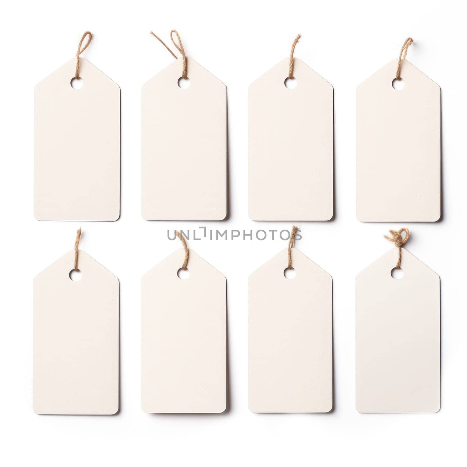 Set of blank white sale or price tags. Set of blank labels for discounts, sales, price tags.Generative AI
