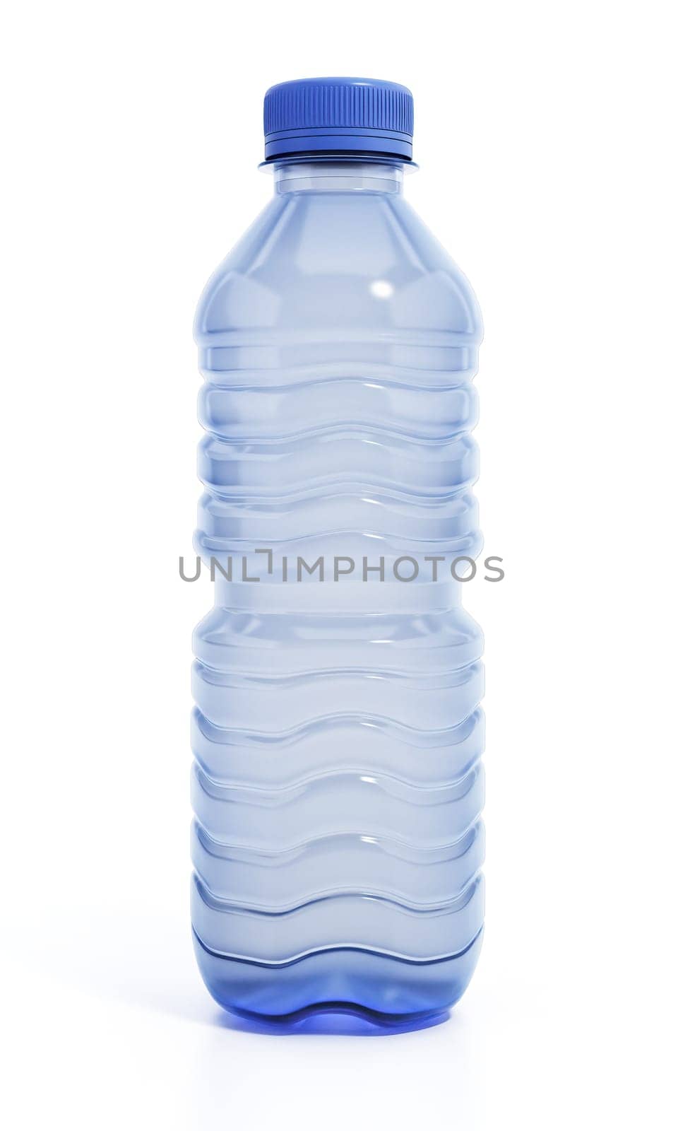 Plastic water bottle isolated on white background. 3D illustration.