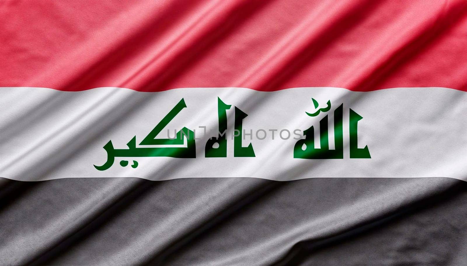 Close up waving flag of Iraq