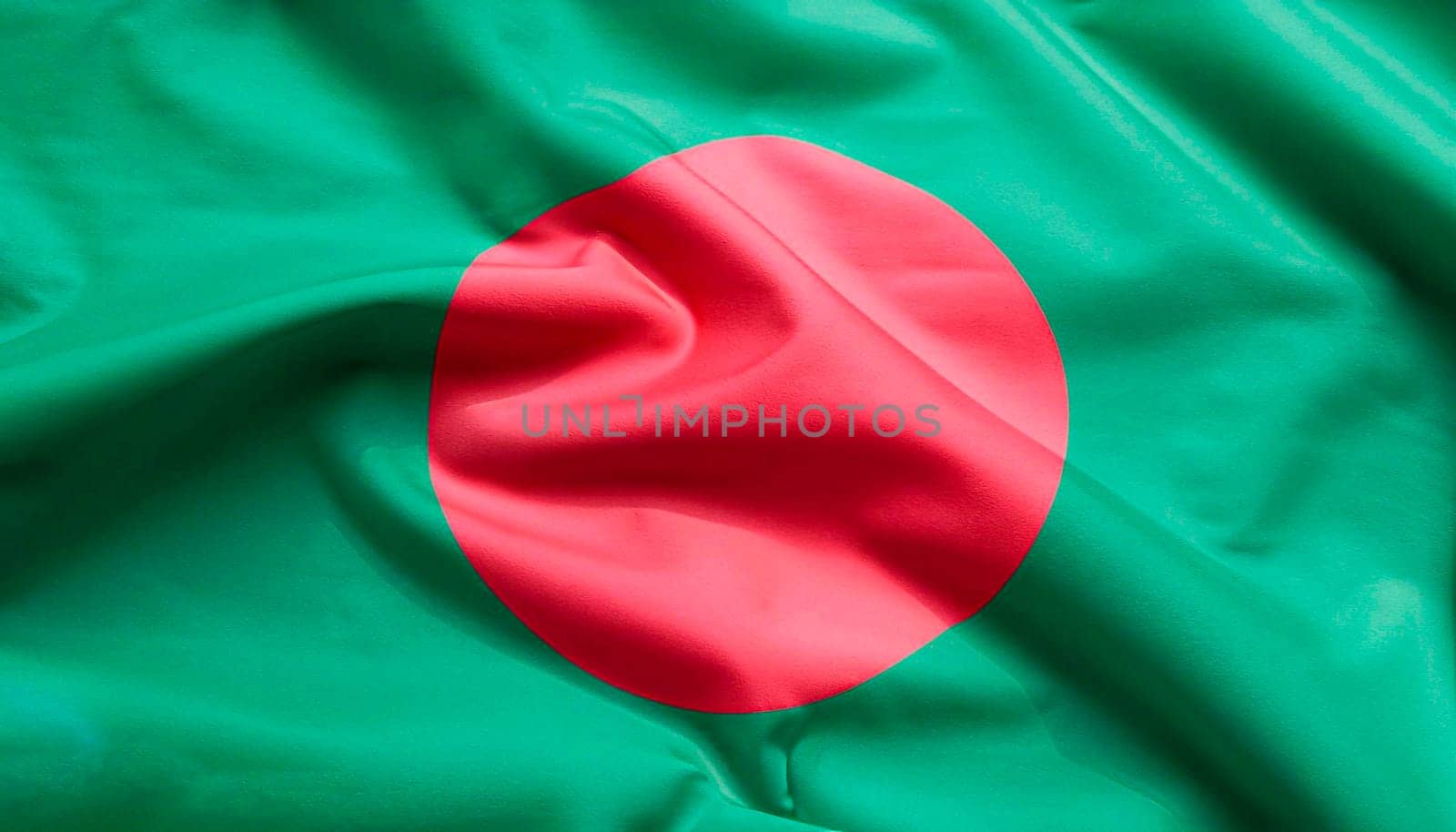 Bangladesh flag - realistic waving fabric flag