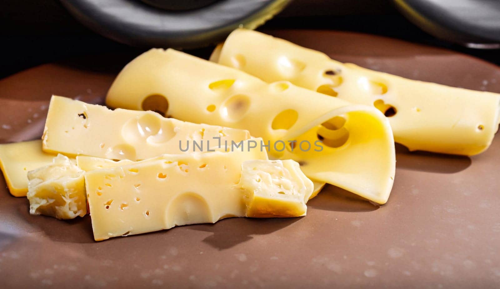 cheese slices on white background