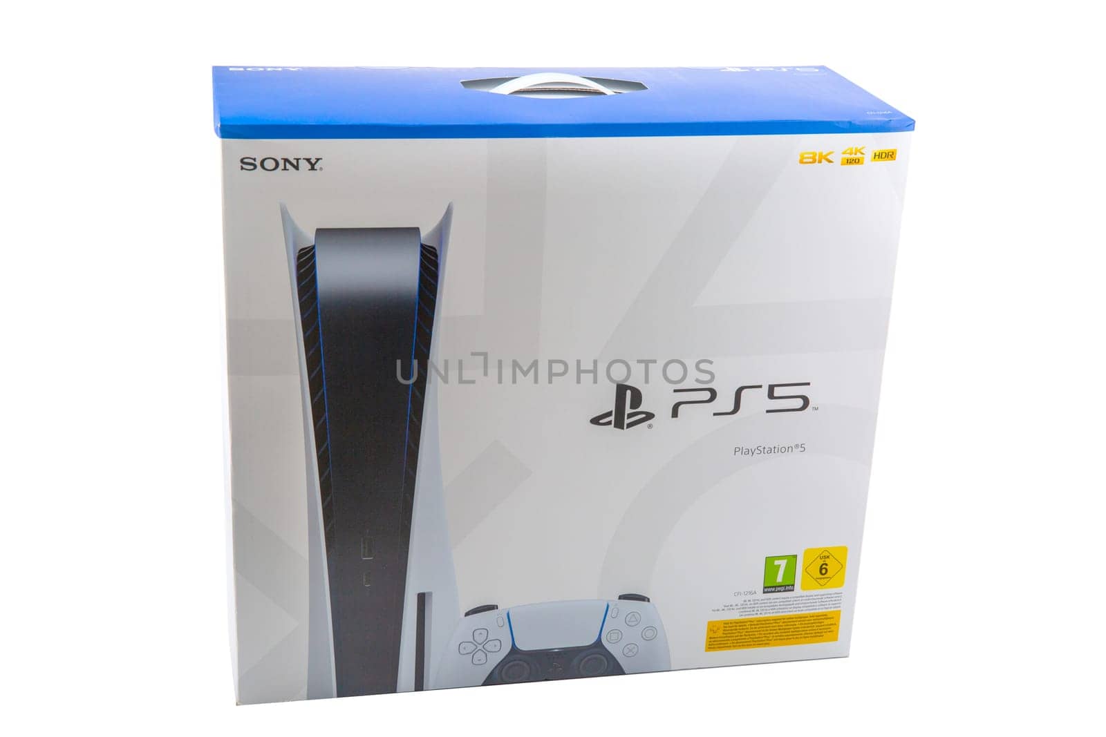 HUETTENBERG, HESSE/GERMANY - 7-27-2023: Cardboard Packagefrom Playstation 5 Play Console.