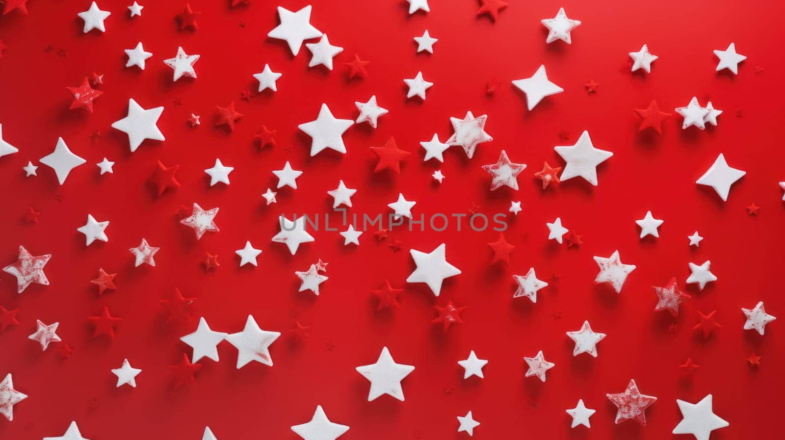 Red christmas holiday star background in red and white colours. Winter theme wallpaper.