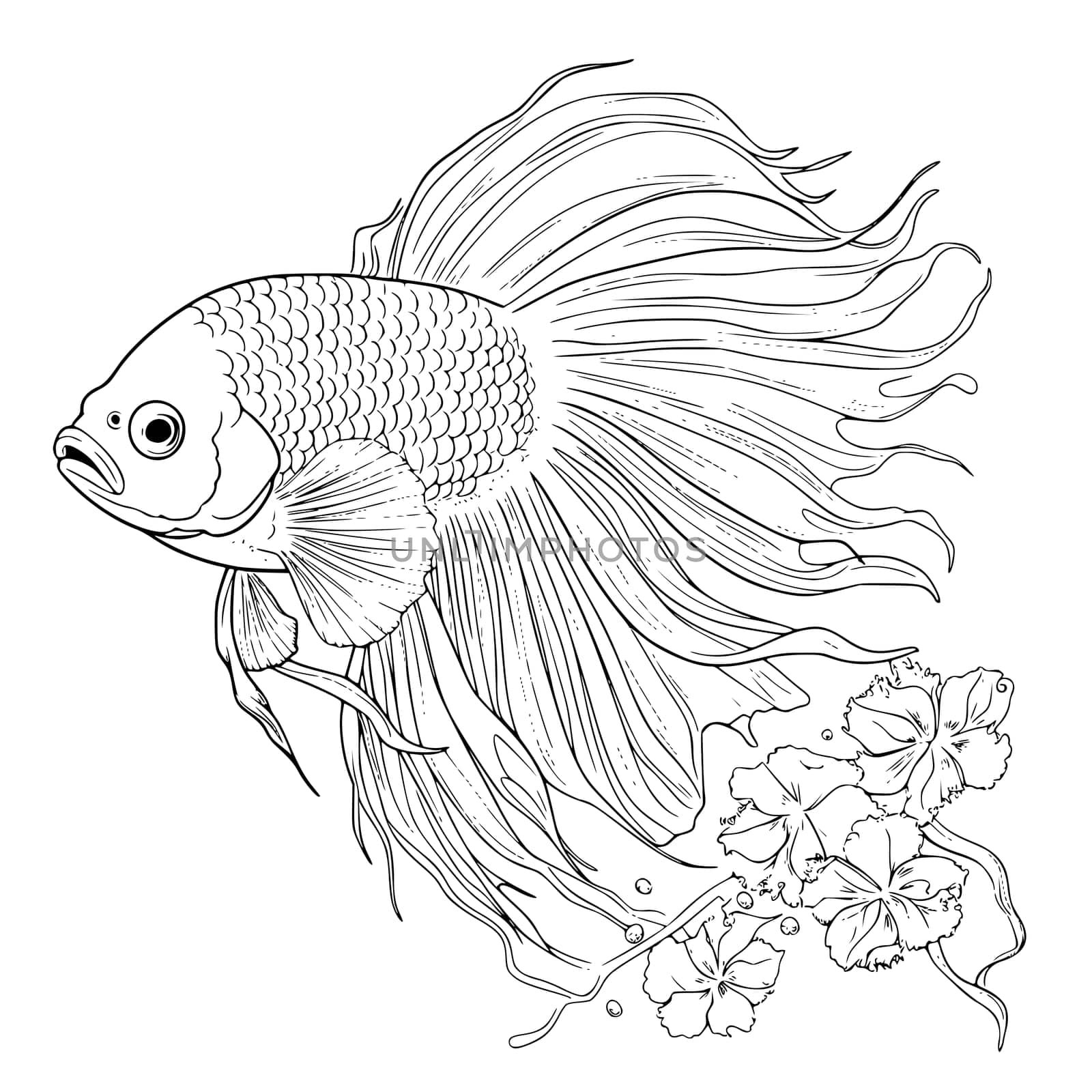 Betta Fish Coloring Pages for Kids