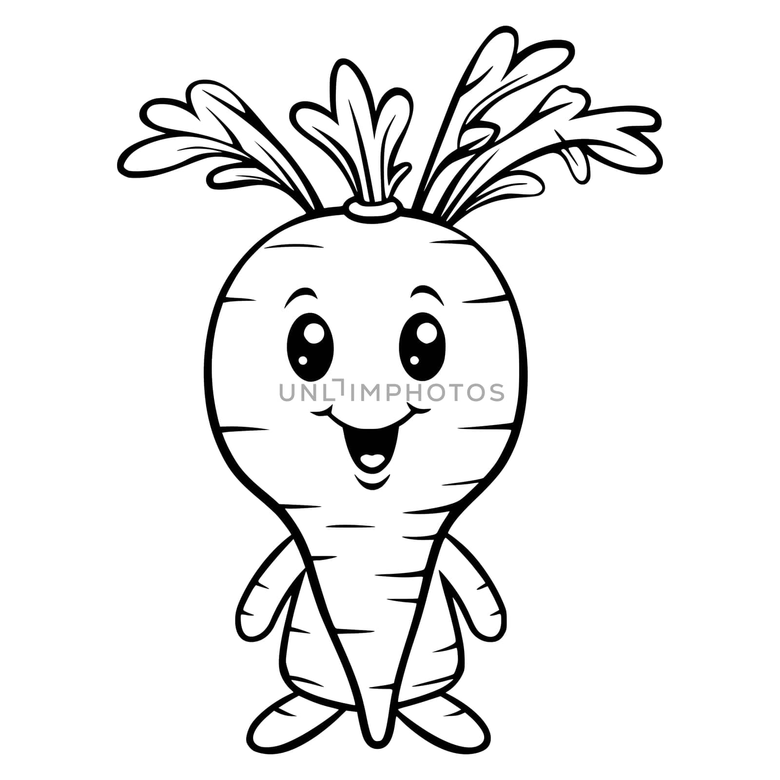 Carrot Coloring Page Drawing For Kids