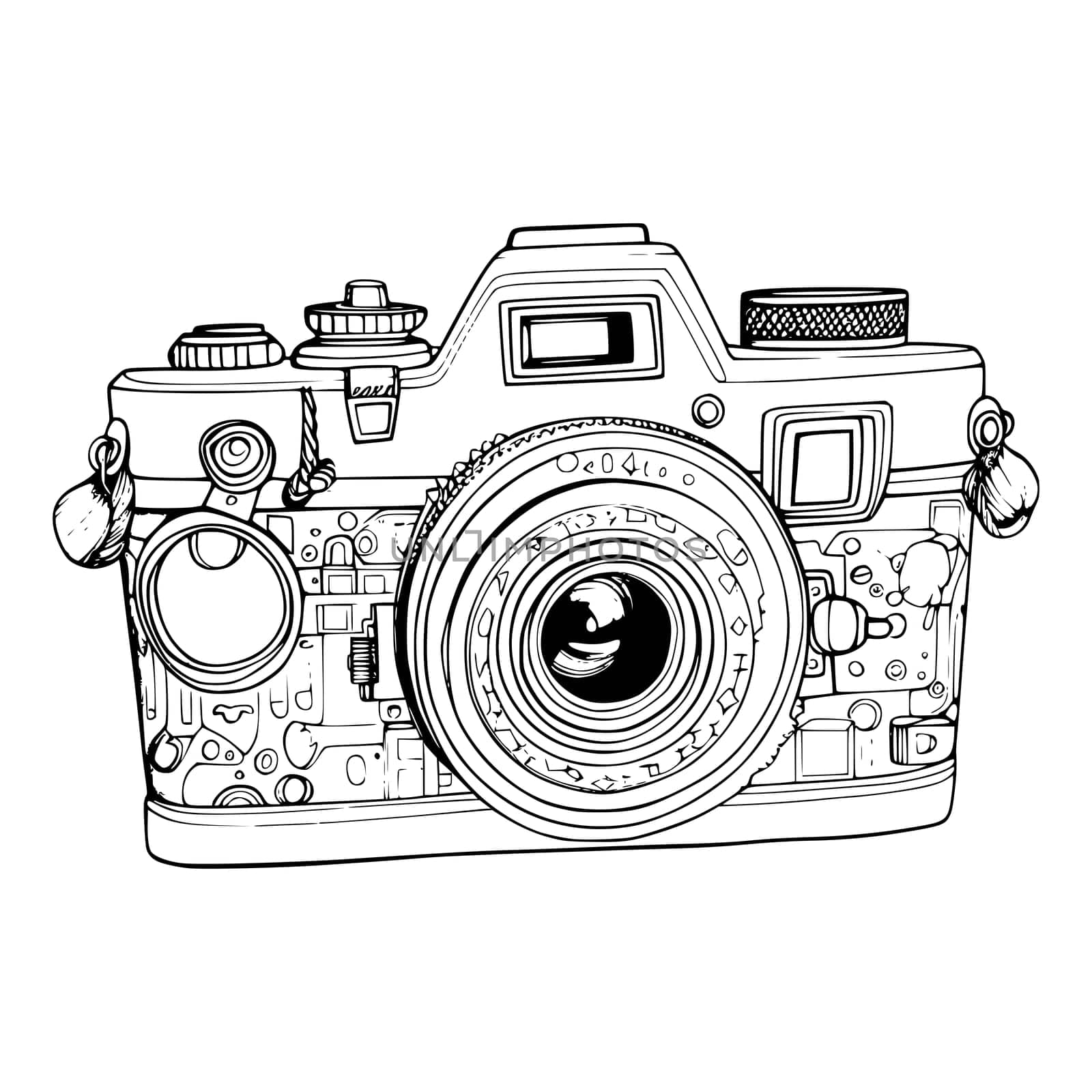 Camera Coloring Page Drawing for Kids