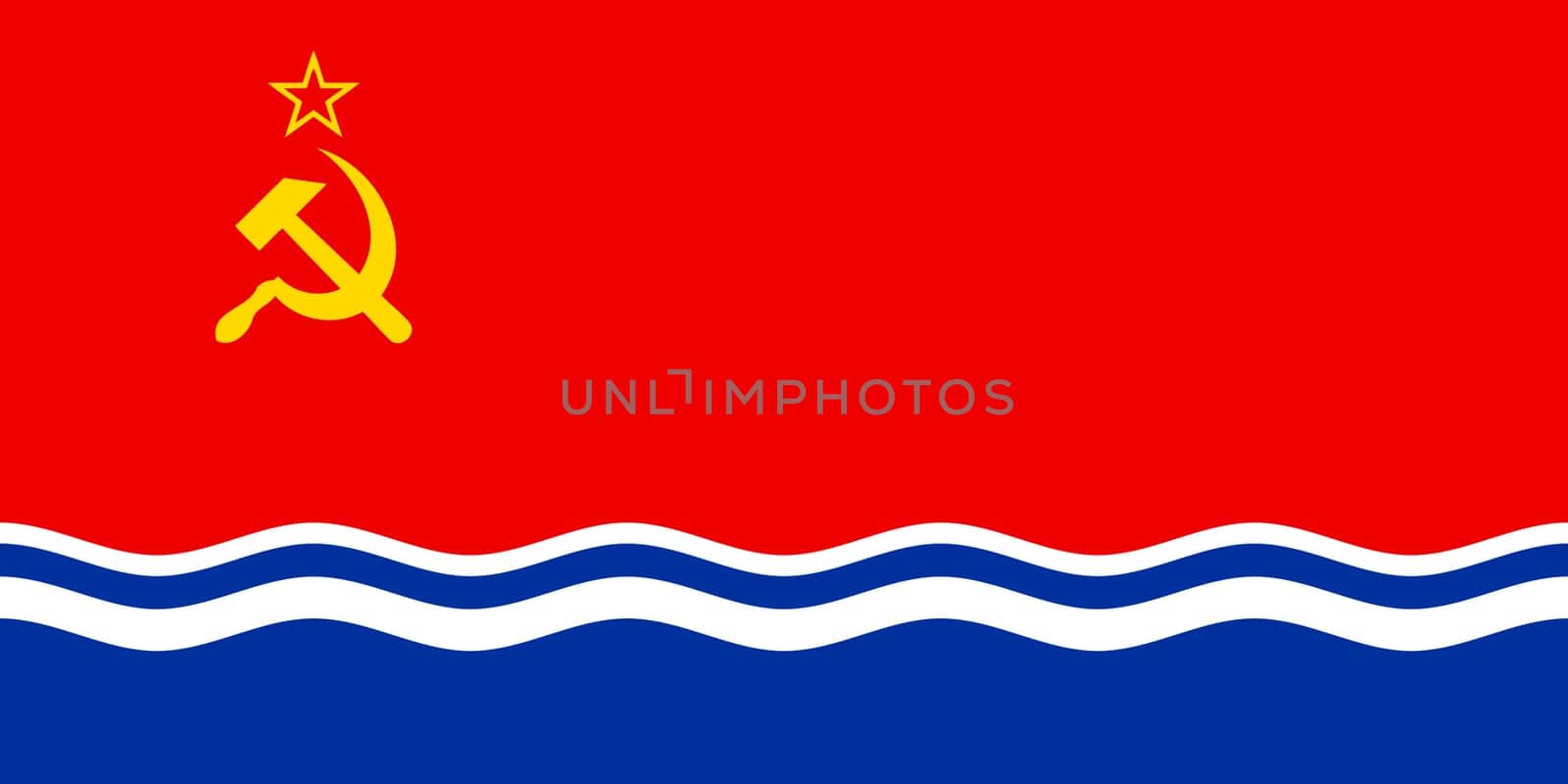 Vector Illustration of the Flag of the Latvian Soviet Socialist Republic